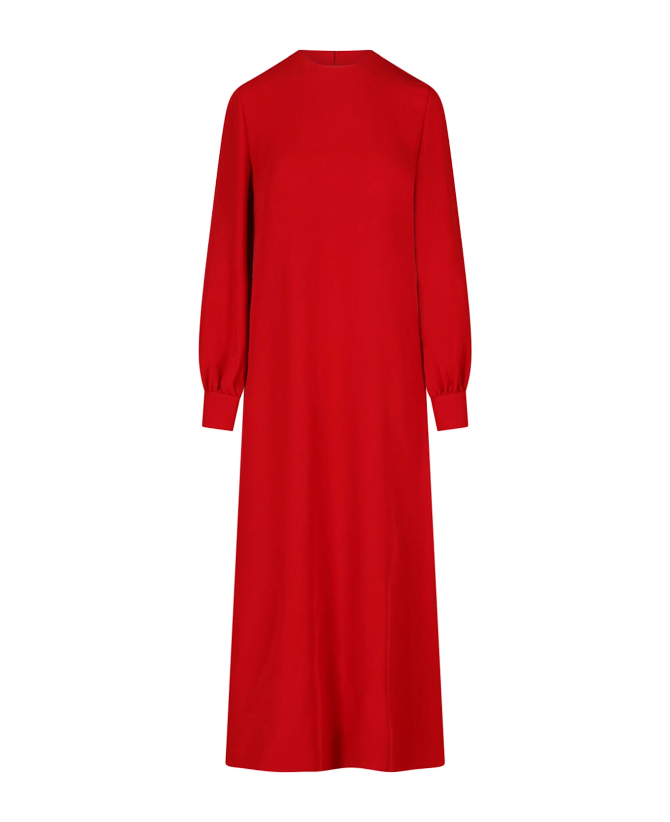 Valentino Maxi Silk Dress With Shawl - Red