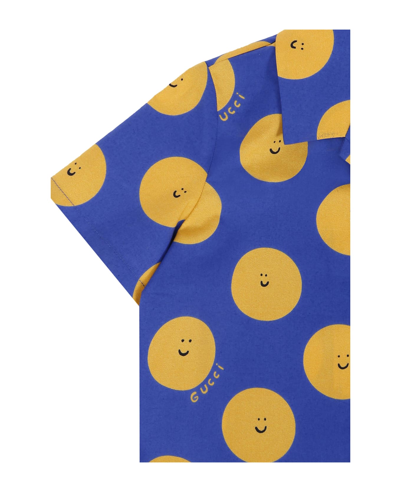 Gucci Blue Shirt For Baby Boy With Sun - Blue