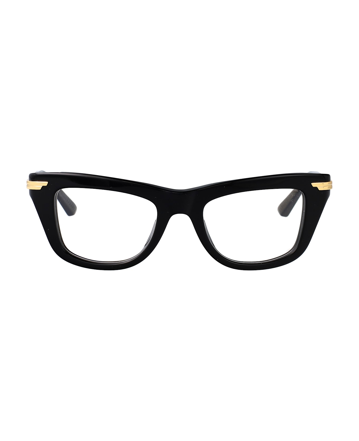 Bottega Veneta Eyewear Bv1370o Glasses - BLACK-GOLD-TRANSPARENT