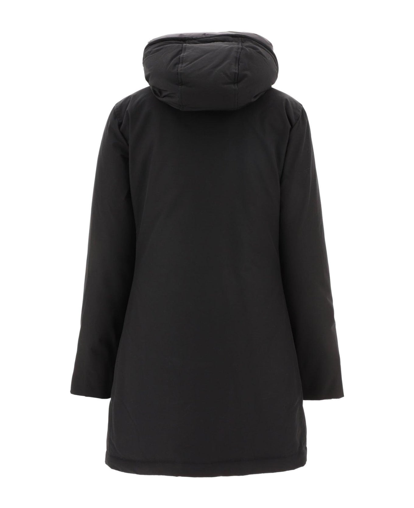 Woolrich Button-down Hooded Padded Coat - Blk Black