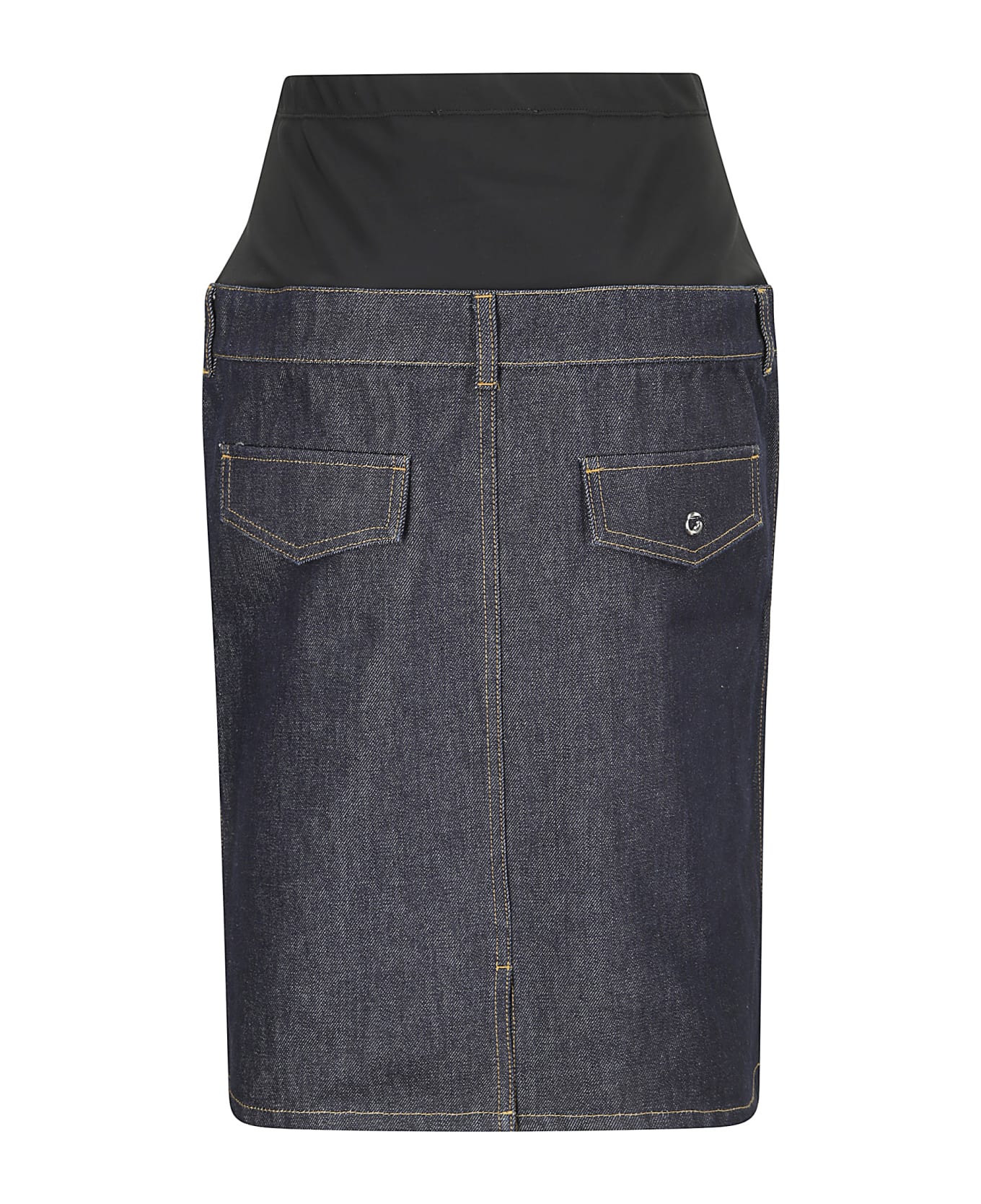Coperni Hybrid Midi Denim Skirt - BLACK BLUE