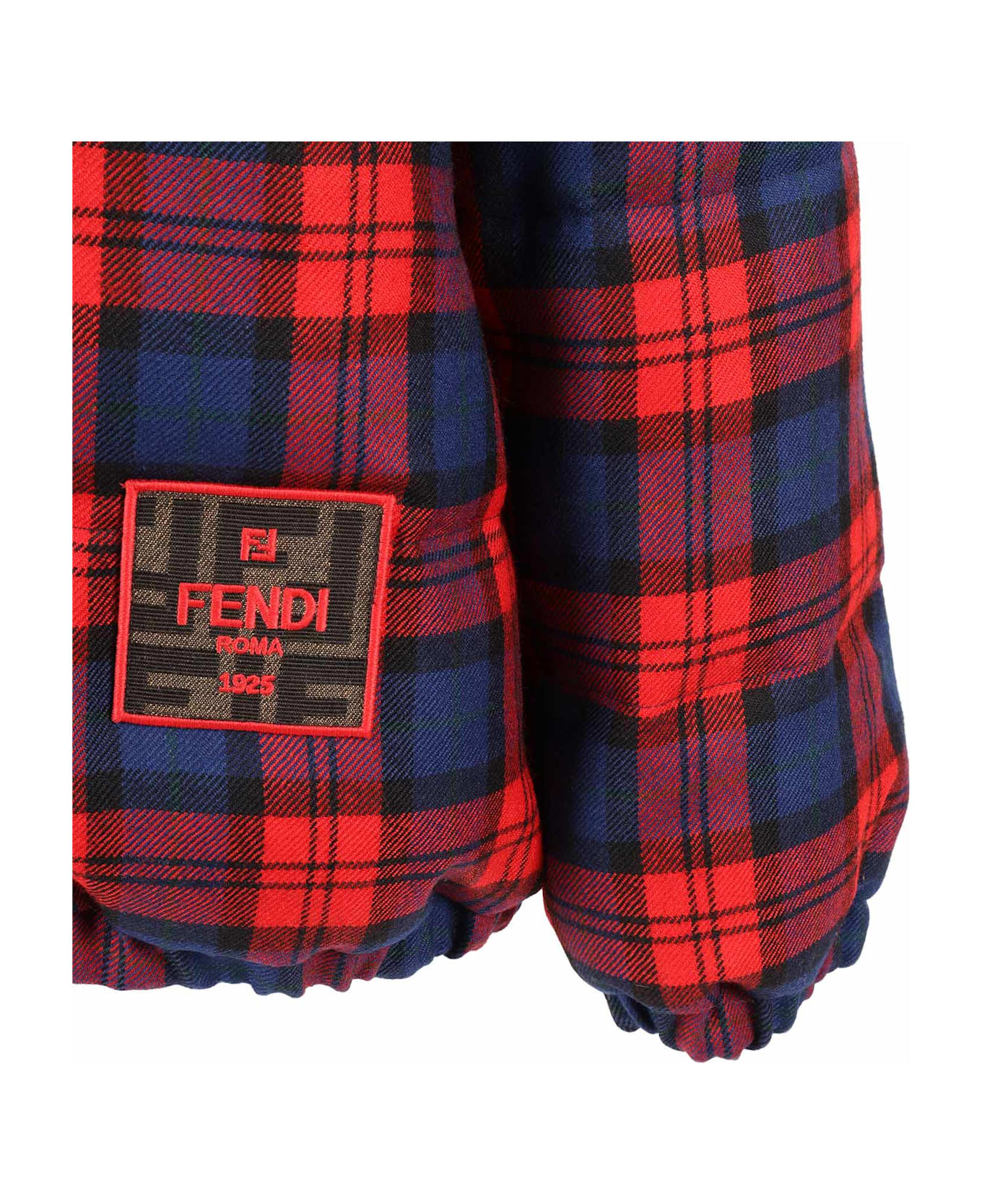 Fendi Red Tartan Down Jacket - RED