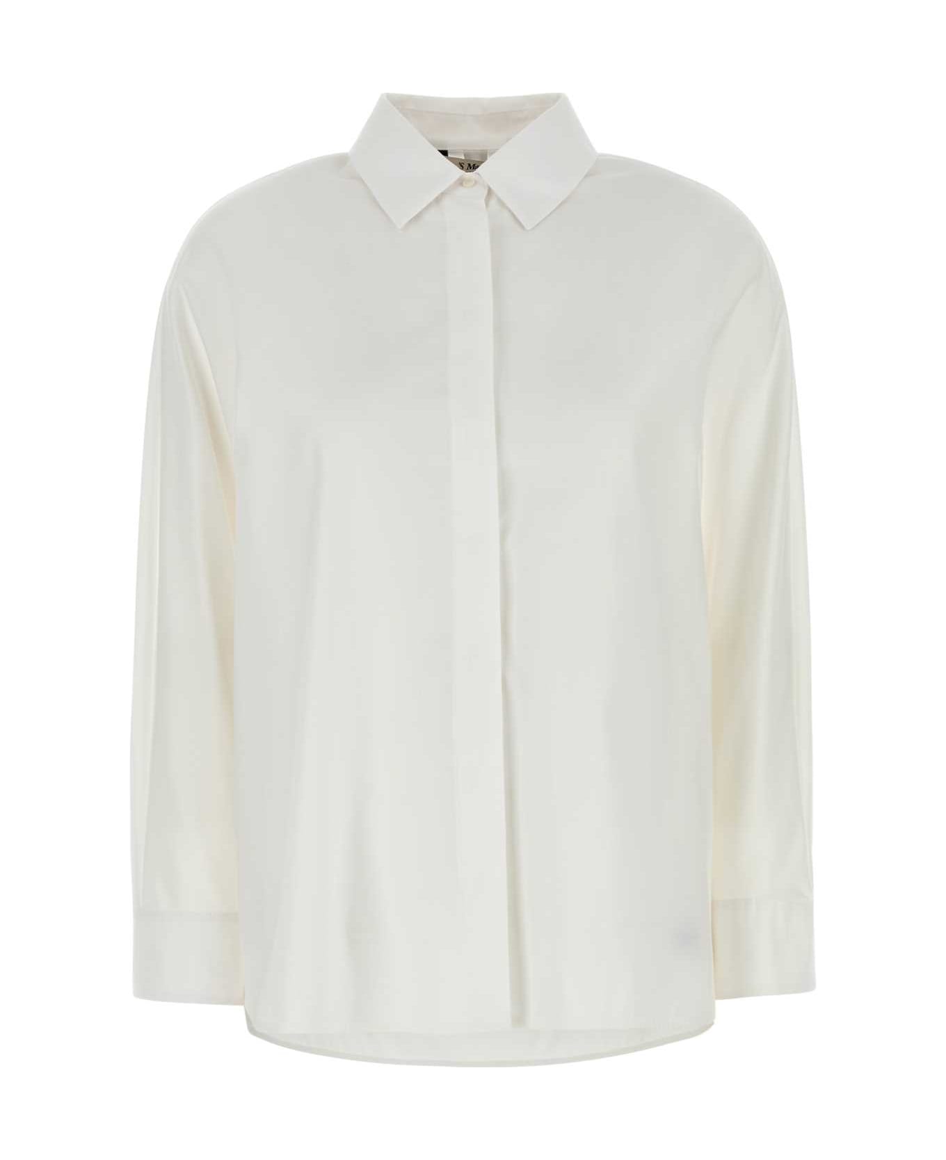 
S Max Mara White Cotton Conero Shirt - BIANCO