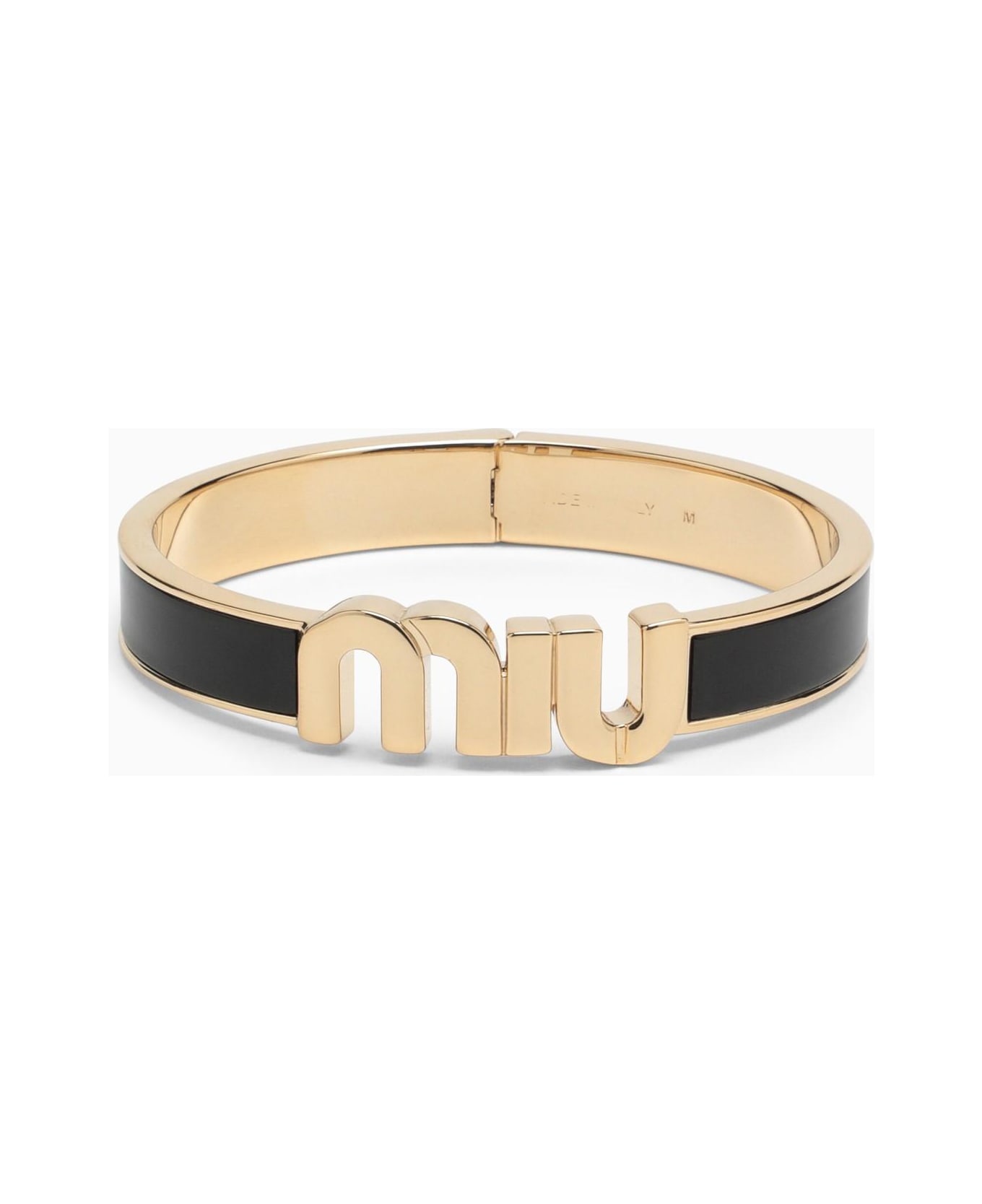 Miu Miu Black\/gold Rigid Bracelet - Nero