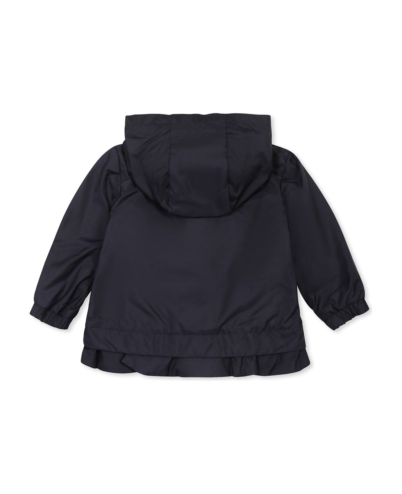 Moncler Blue Windbreaker Jacket For Baby Girl With Logo - Blue