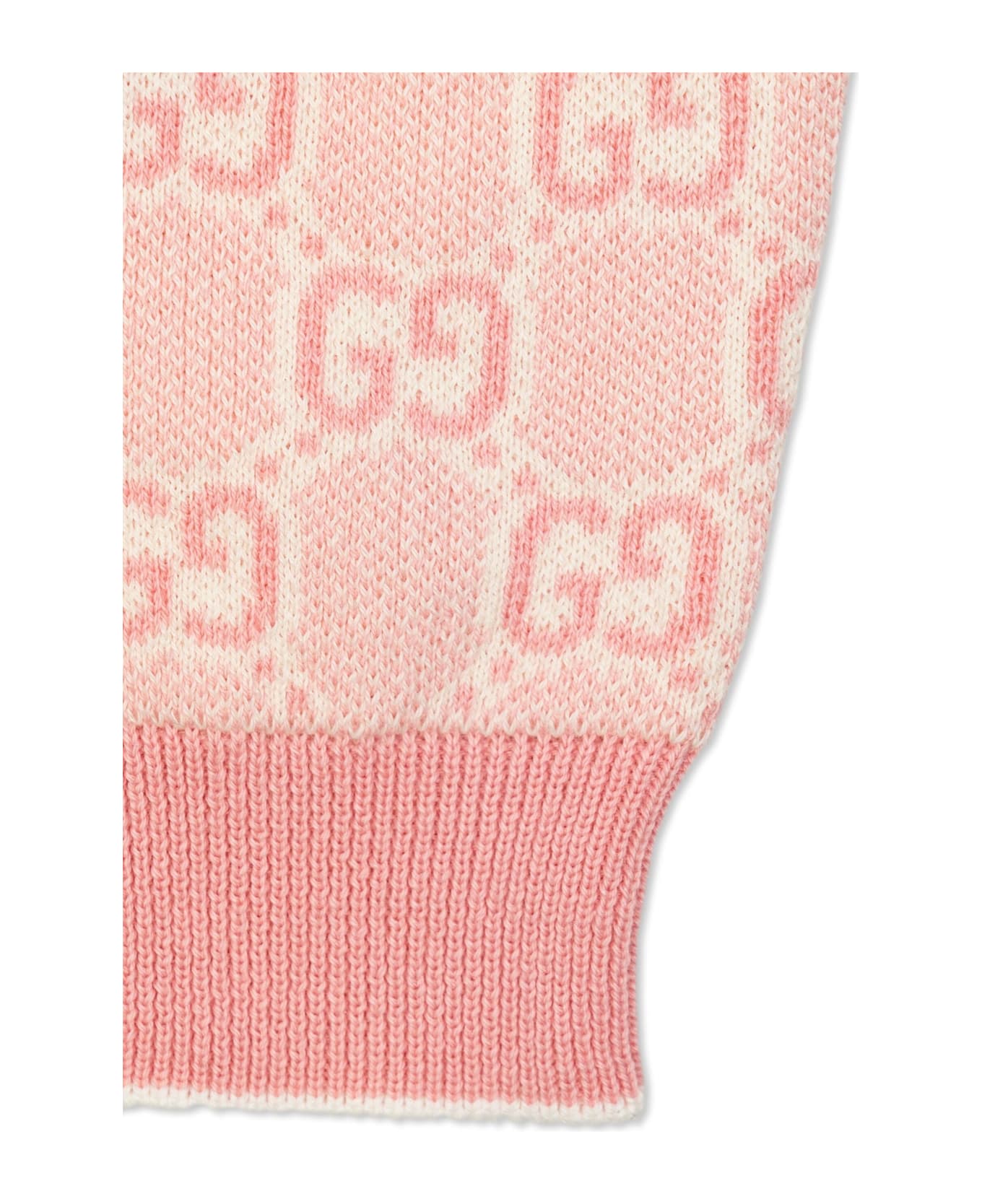 Gucci J Ls Cardigan - Pastel Pink White