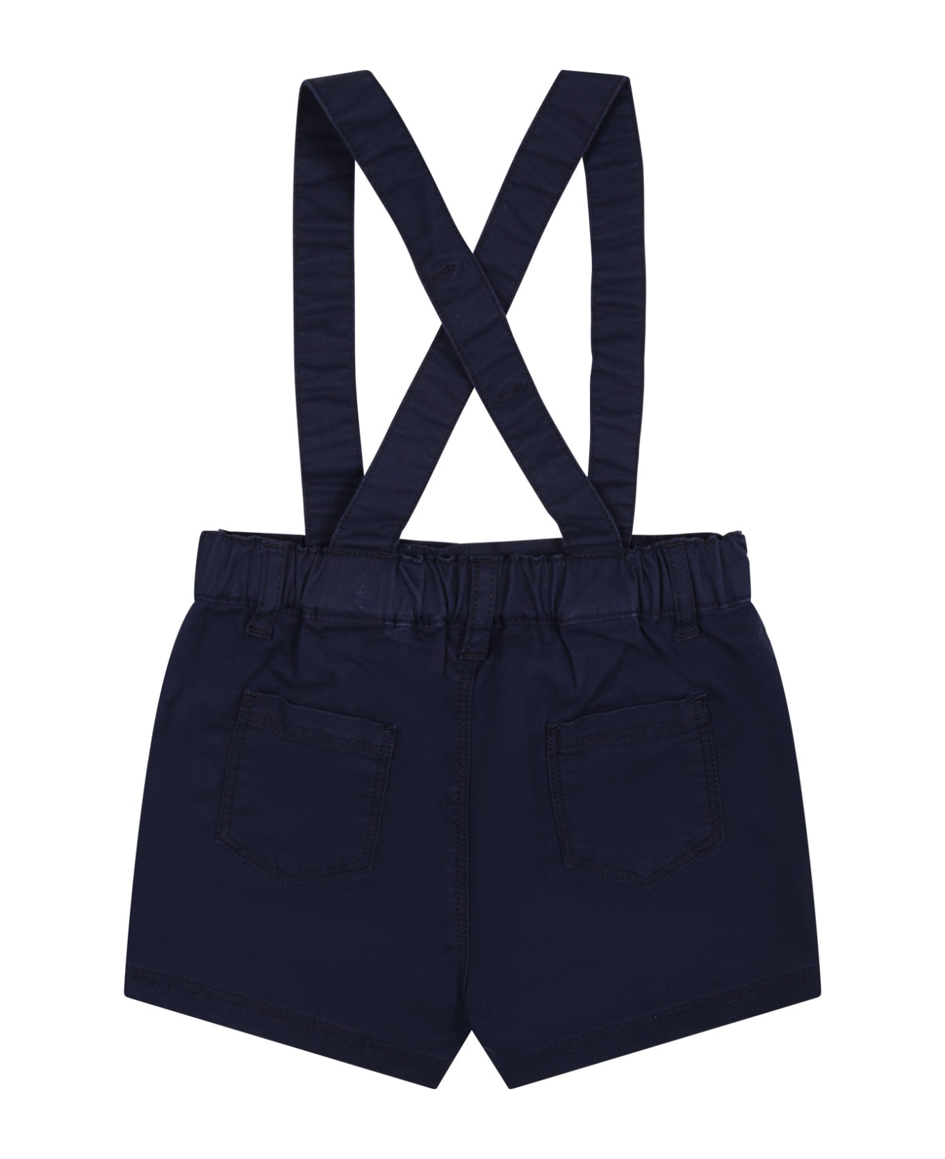 Petit Bateau Blue Dungarees For Baby Boy - Blue