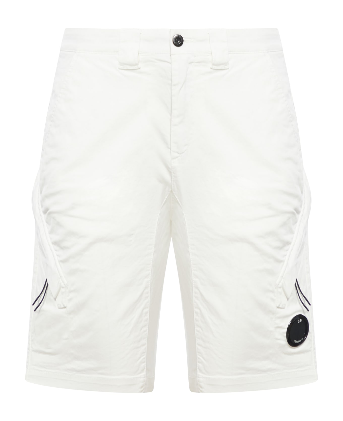 C.P. Company Stretch Sateen Utility Shorts - Gauze White
