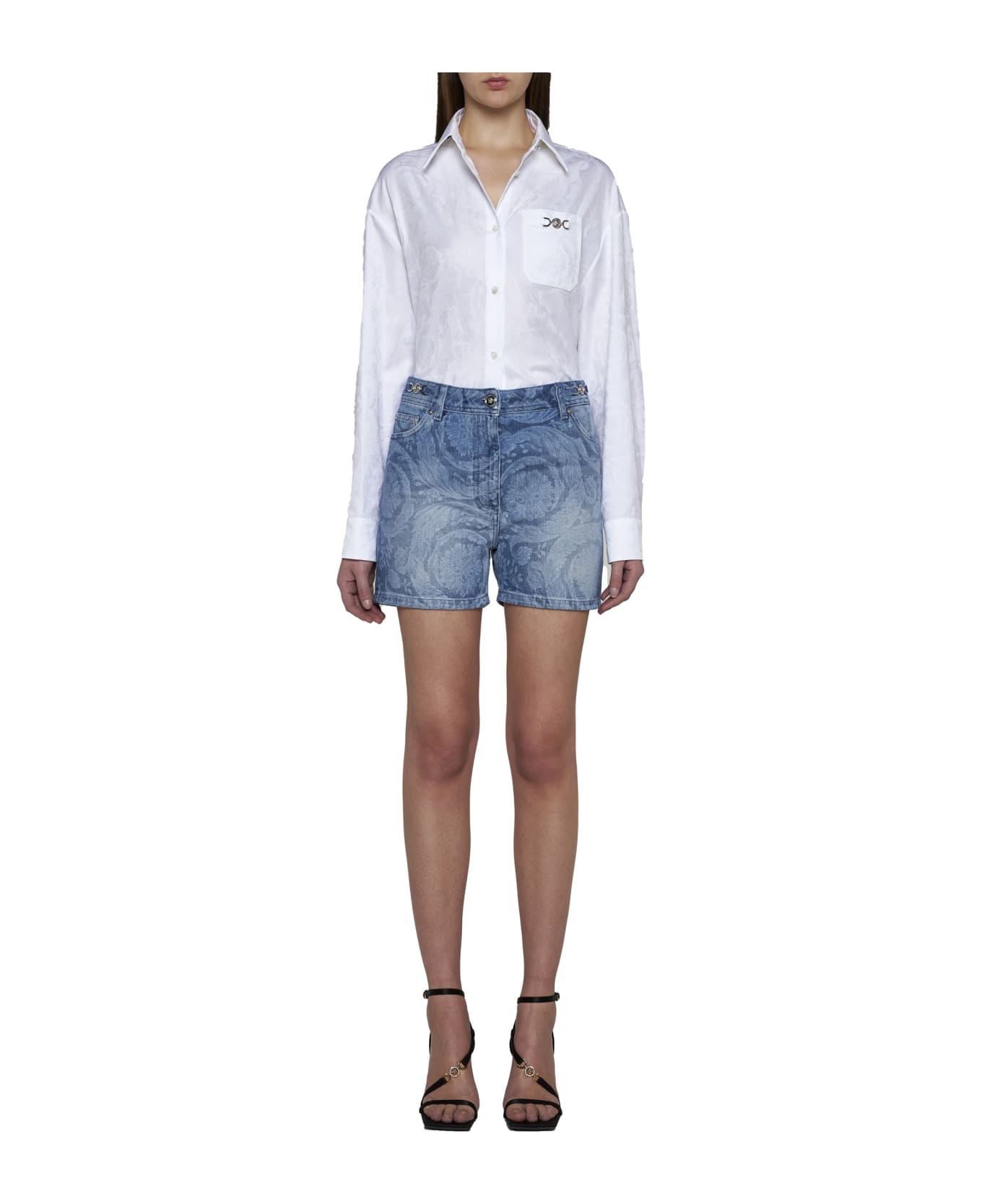 Versace Slim Fit Denim Shorts - Medium blue ショートパンツ