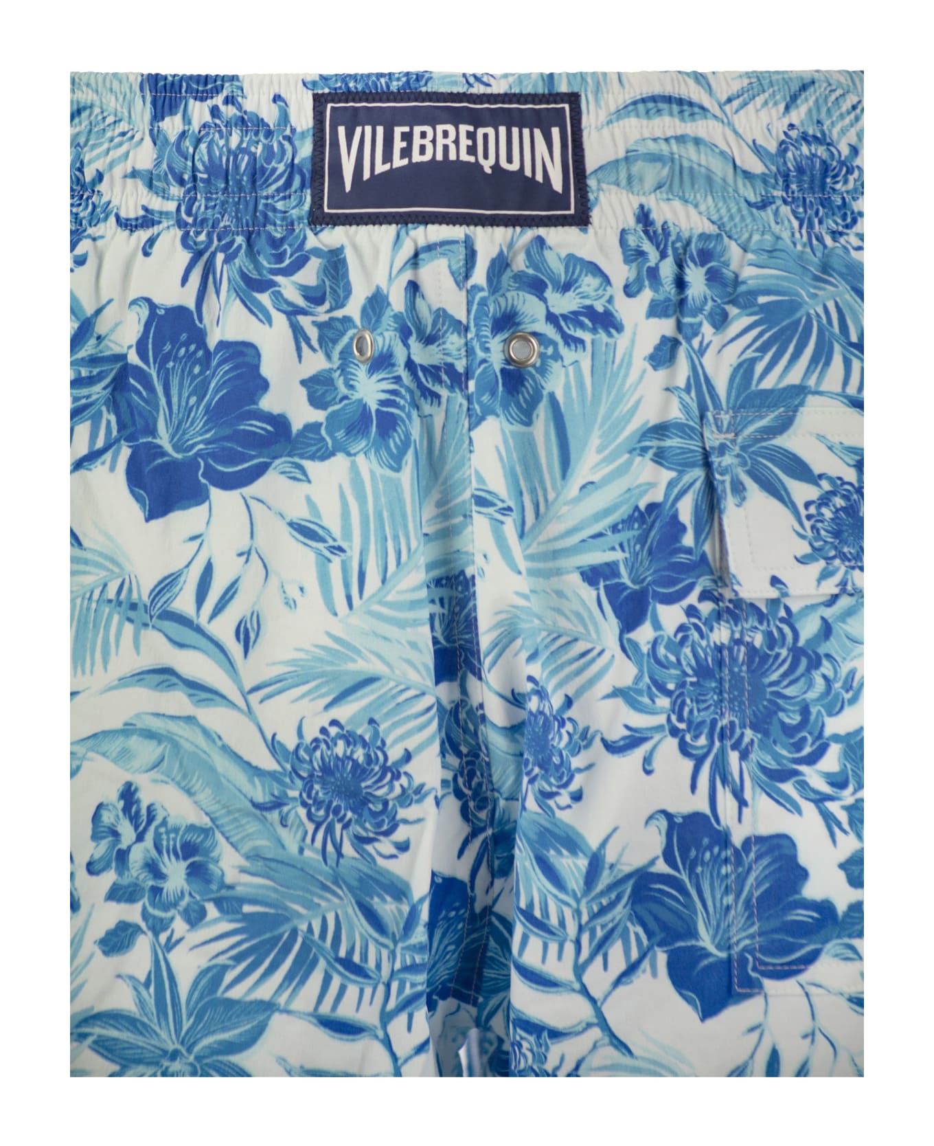 Vilebrequin Tahiti Flowers Beach Shorts - White/light Blue