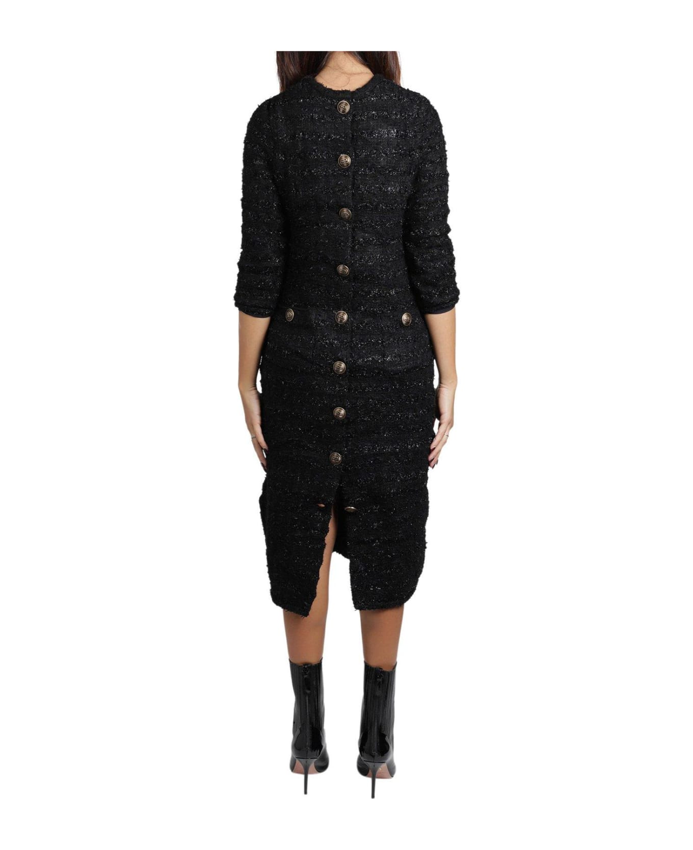 Balenciaga Crewneck Tweed Dress - Black ワンピース＆ドレス