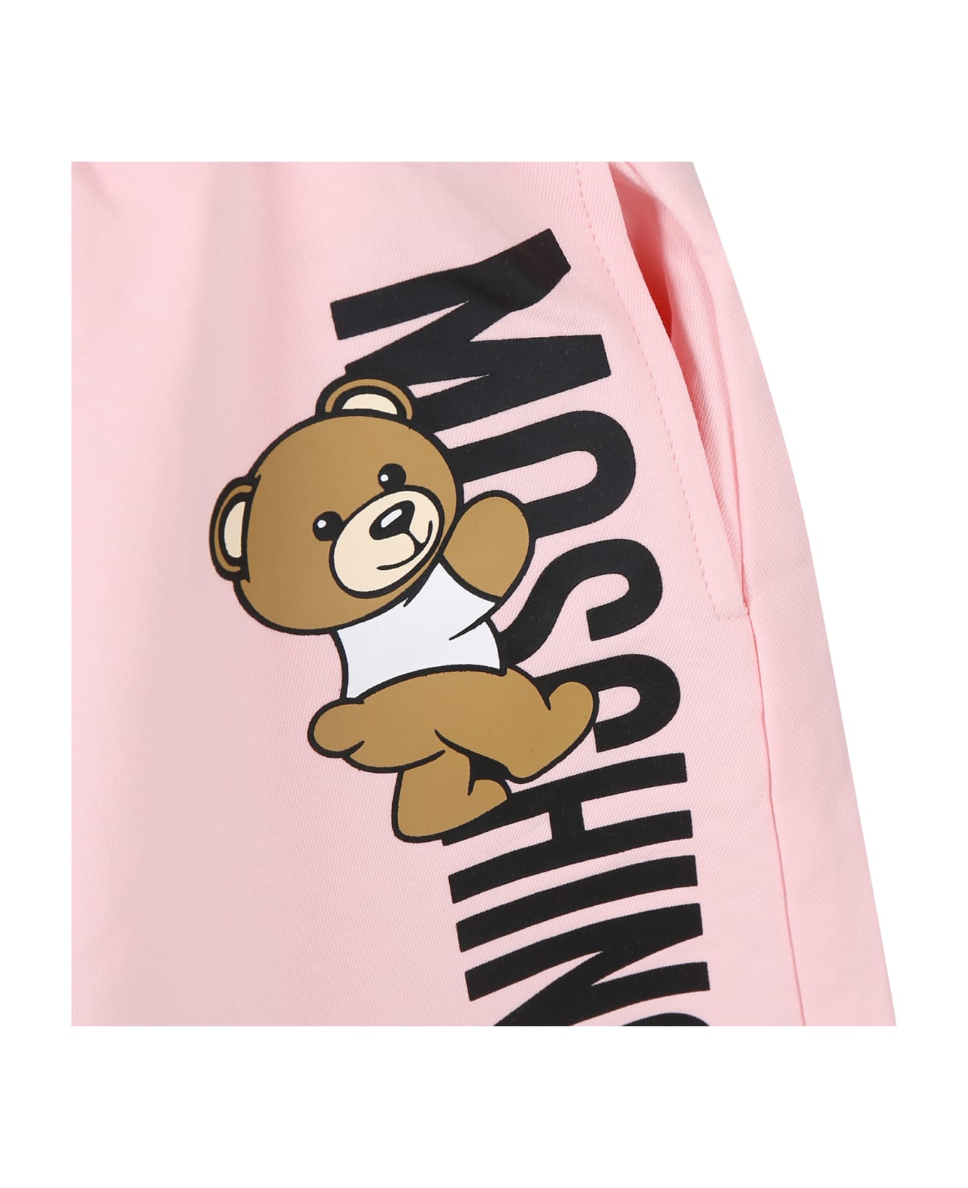 Moschino Pink Skirt For Girl With Teddy Bear And Logo - Pink