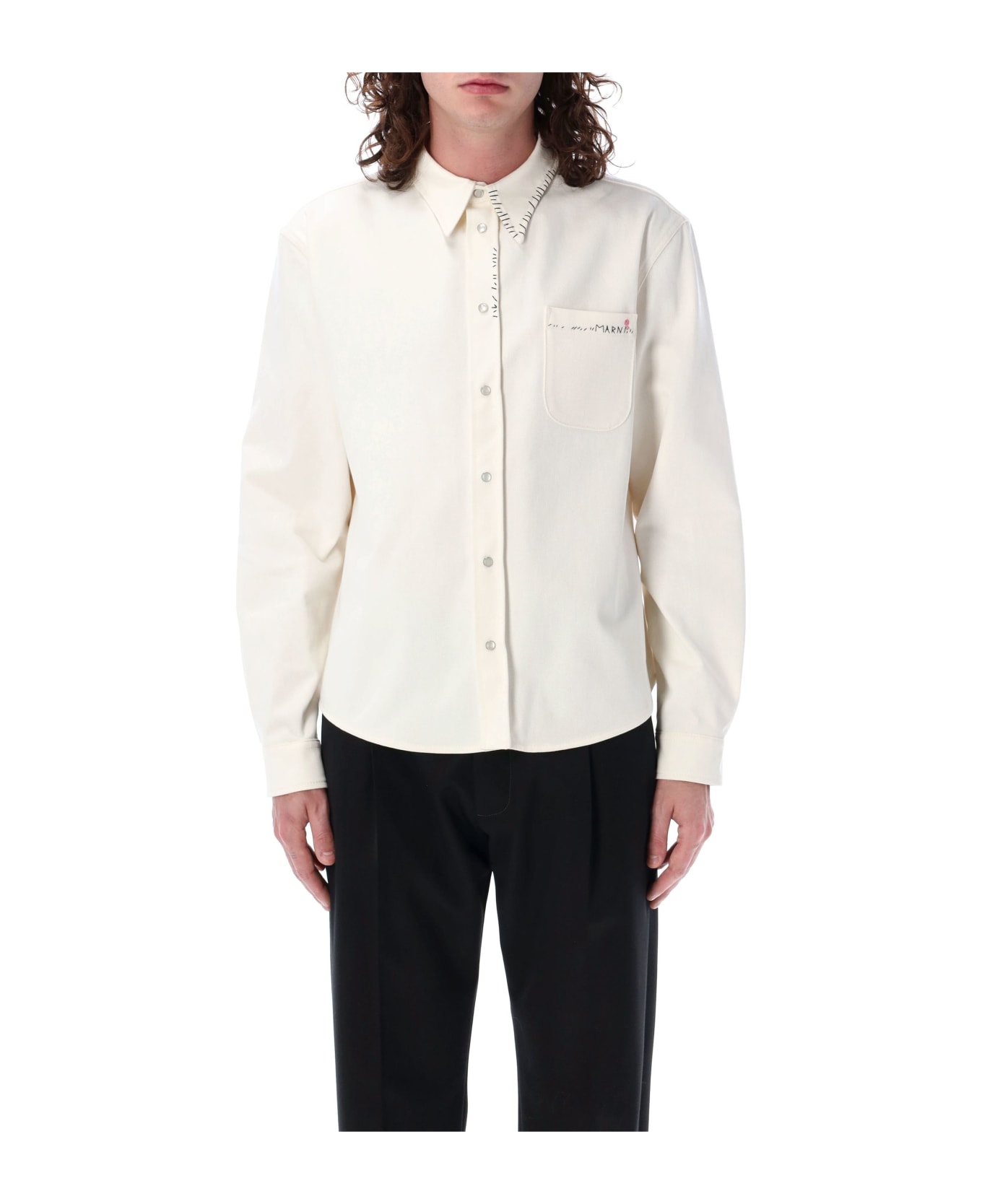 Marni Cotton Woven Shirt - Lily White シャツ
