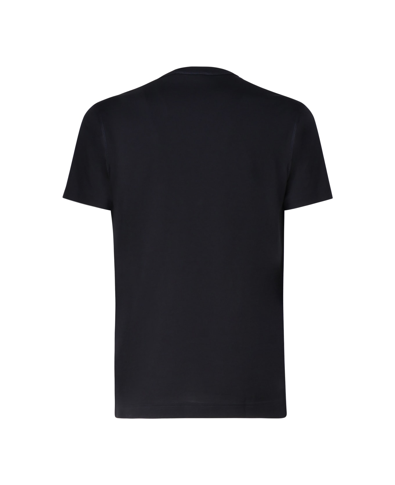 Dolce & Gabbana T-shirt Made Of Cotton Jersey With Dolce&amp;gabbana Logo Metal Plaque - Blue