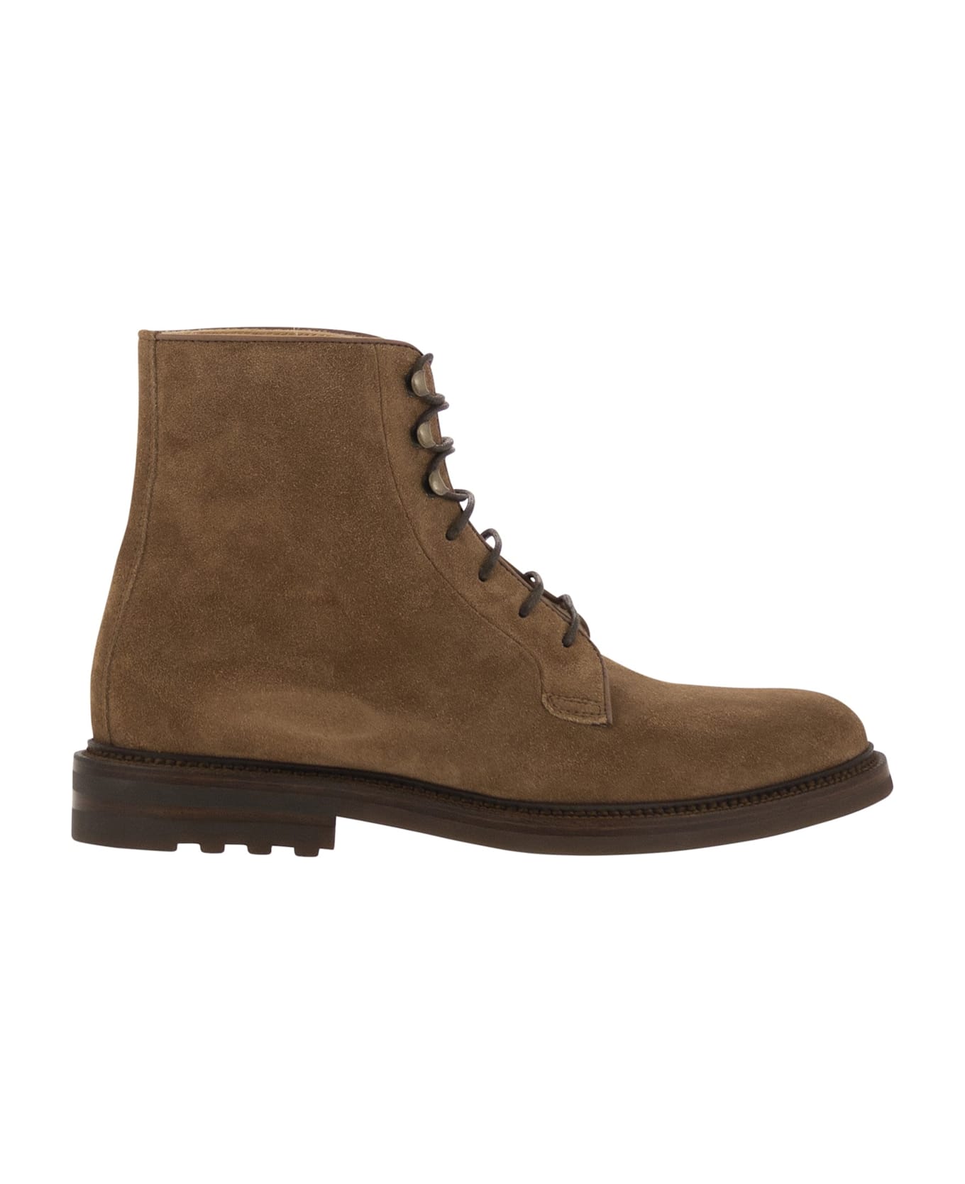 Brunello Cucinelli Suede Lace-up Boot - Hazelnut