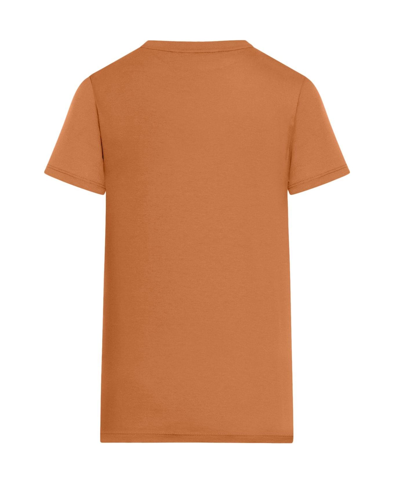 Max Mara Crewneck Short-sleeved T-shirt - Cuir