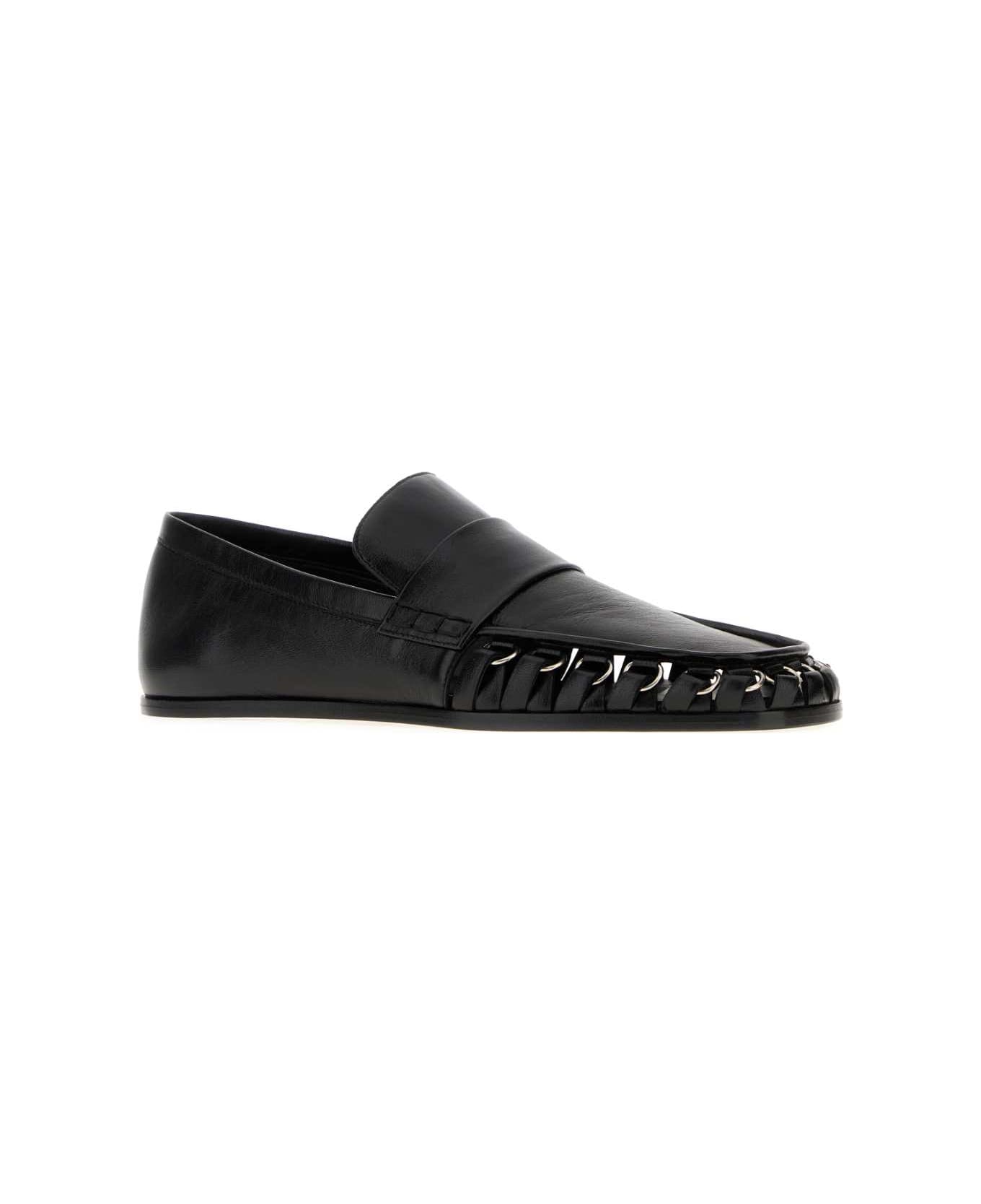 Jil Sander Black Leather Nikki Loafers - BLACK