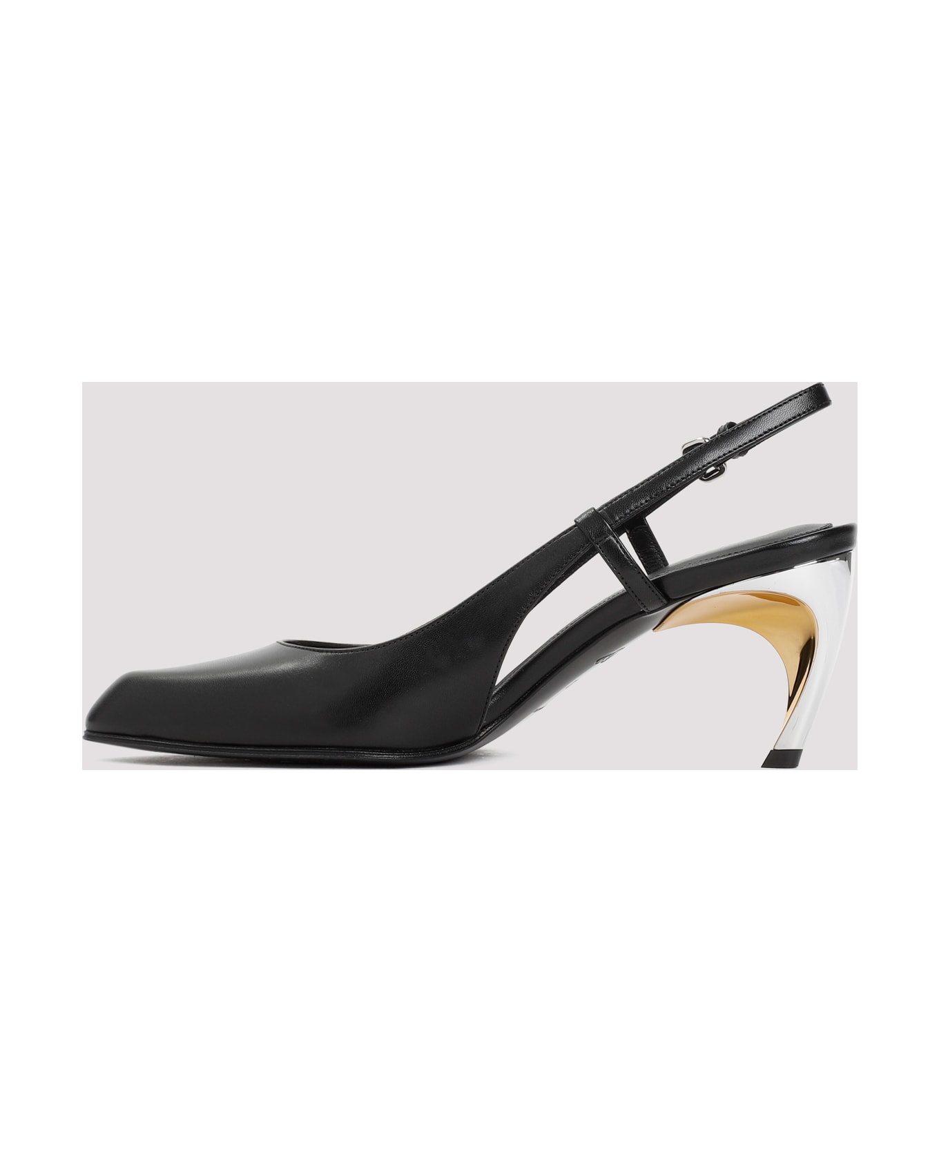 Alexander McQueen Leather Pumps - Black Silver Gold