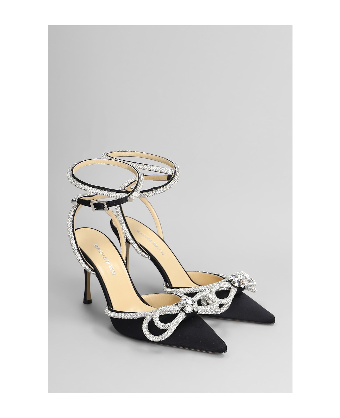 Mach 
Mach Pumps In Black Satin - black