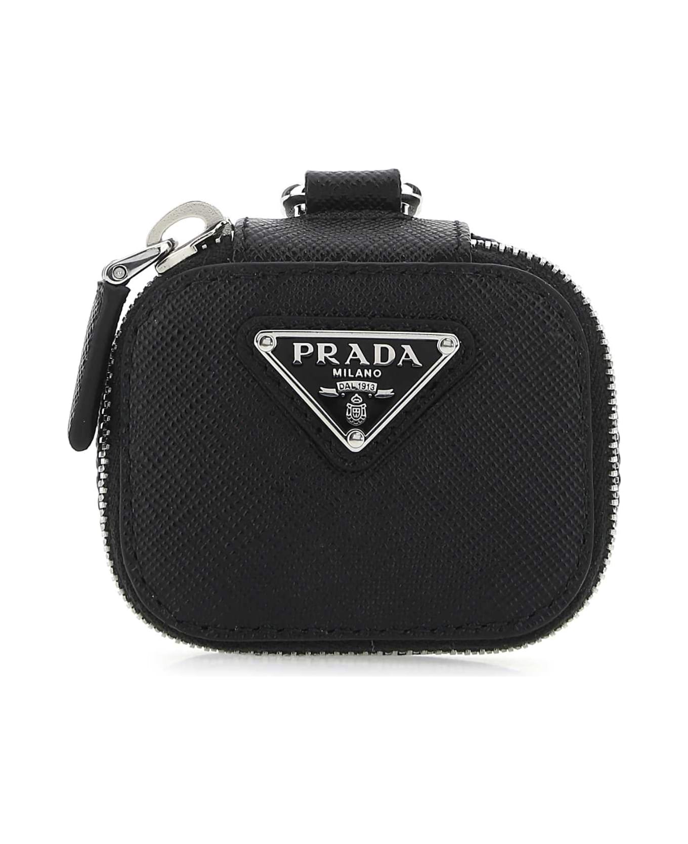 Prada Black Leather Air Pods Case - F0002