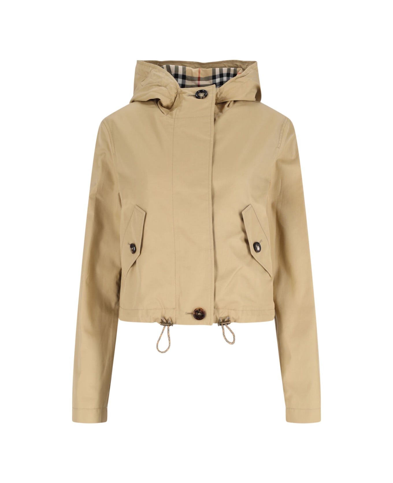 Burberry Zip Cropped Jacket - Beige
