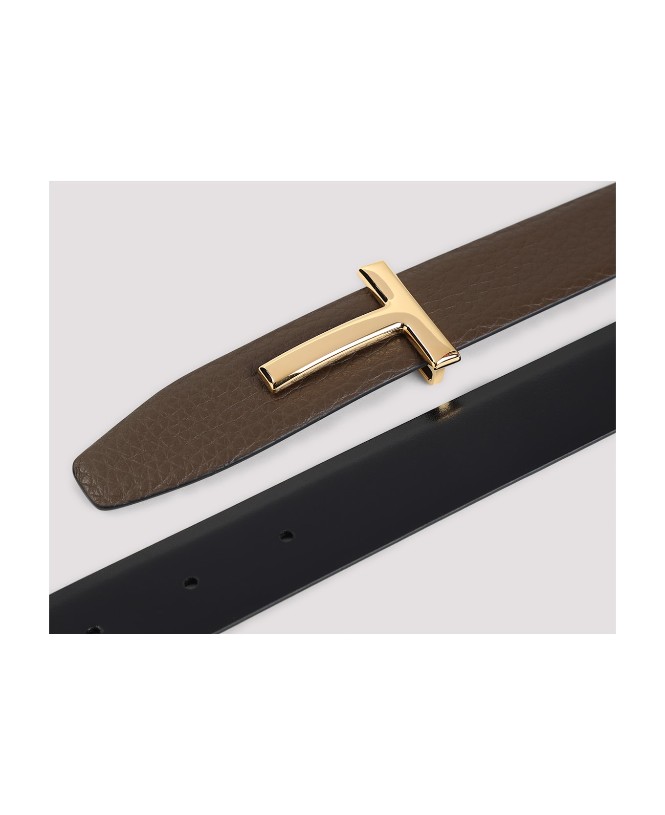 Tom Ford Grained Calf Leather Belt - Dark Khaki