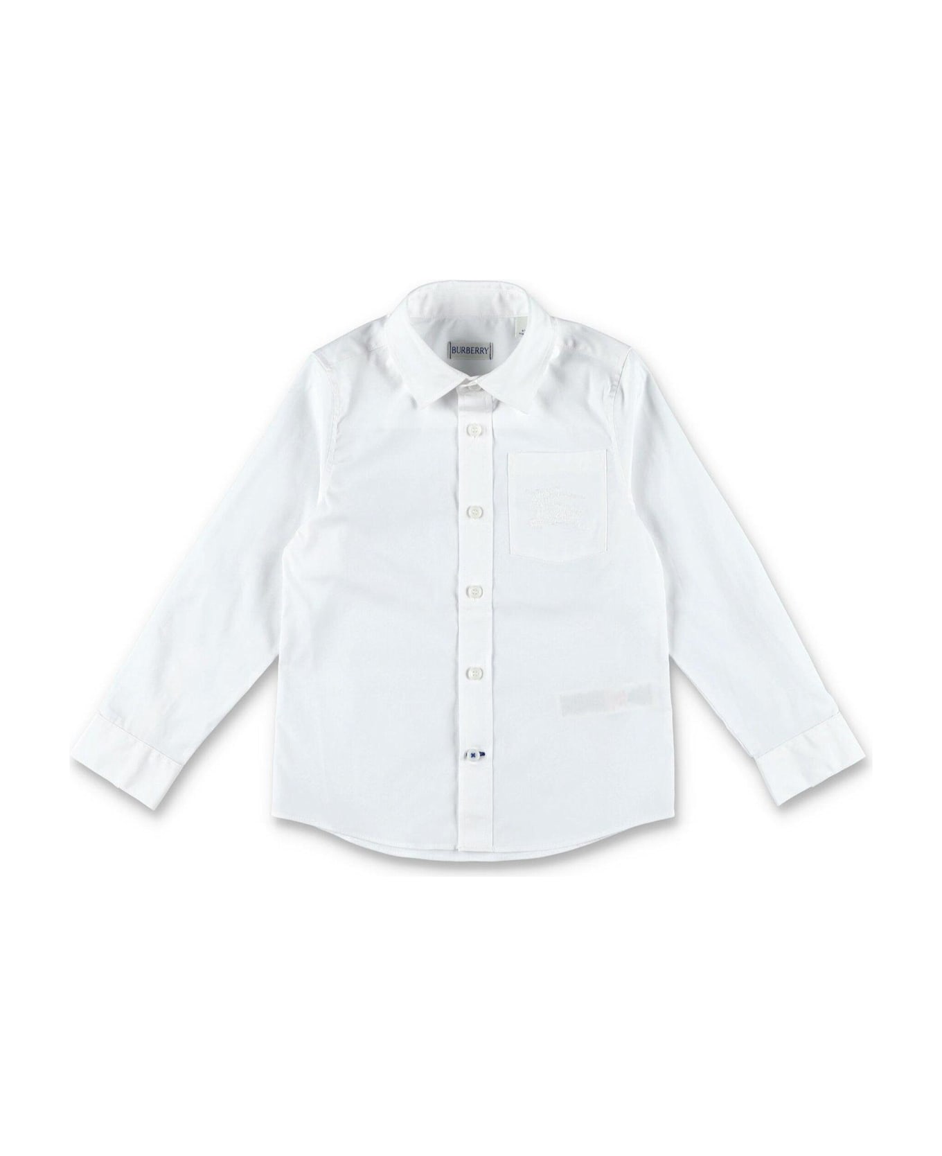 Burberry Ekd Buttoned Long-sleeved Shirt - White