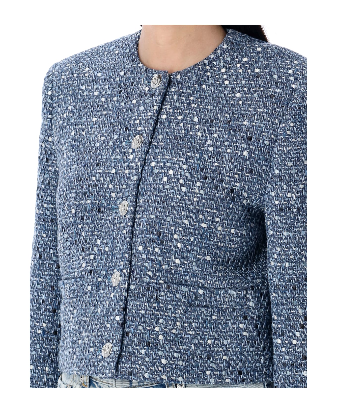 Anine Bing Amber Tweed Jacket - BLUE