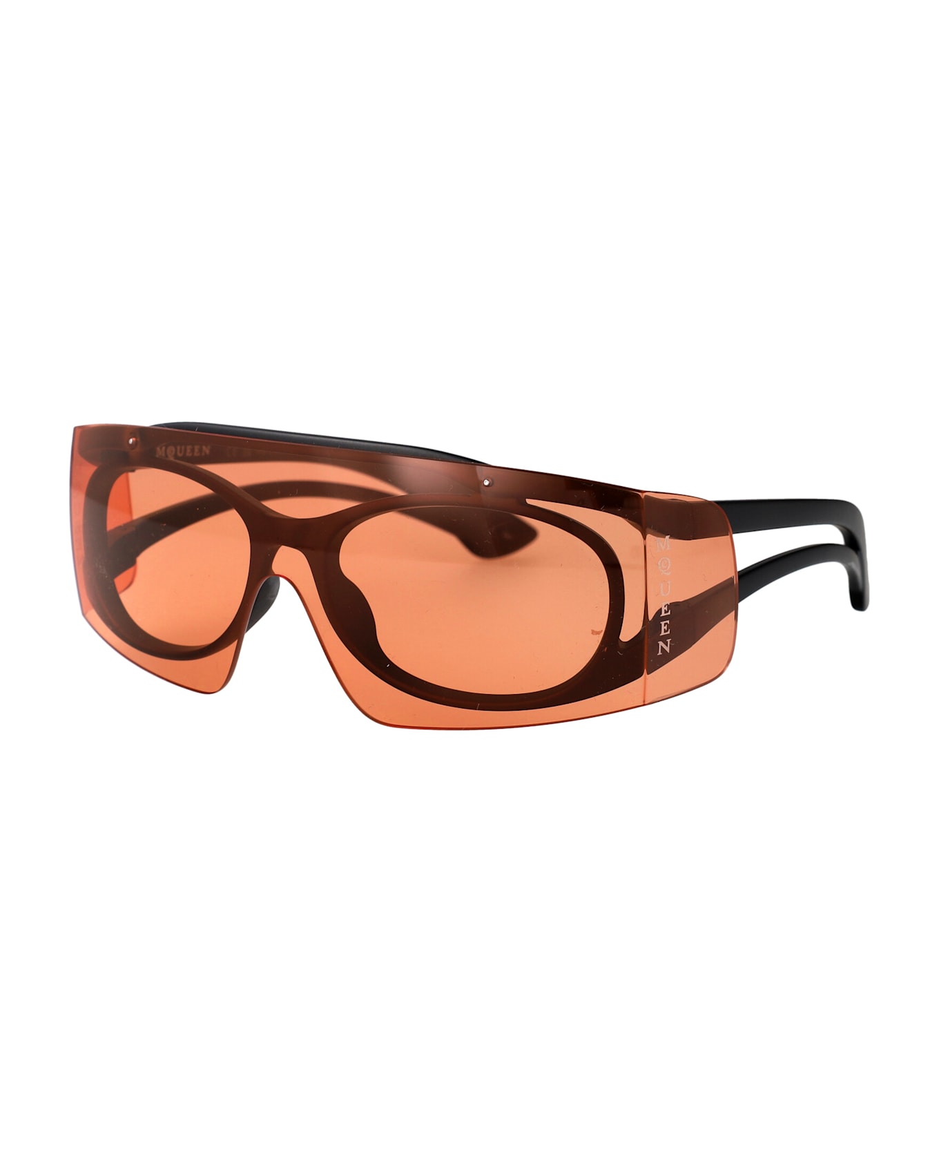 Alexander McQueen Eyewear Am0489s Sunglasses - BLACK-BLACK-ORANGE