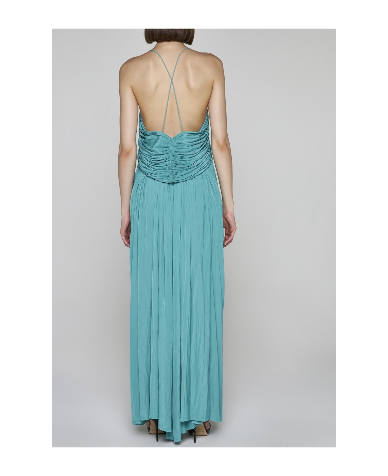 Lanvin Pleated Long Dress - Jade