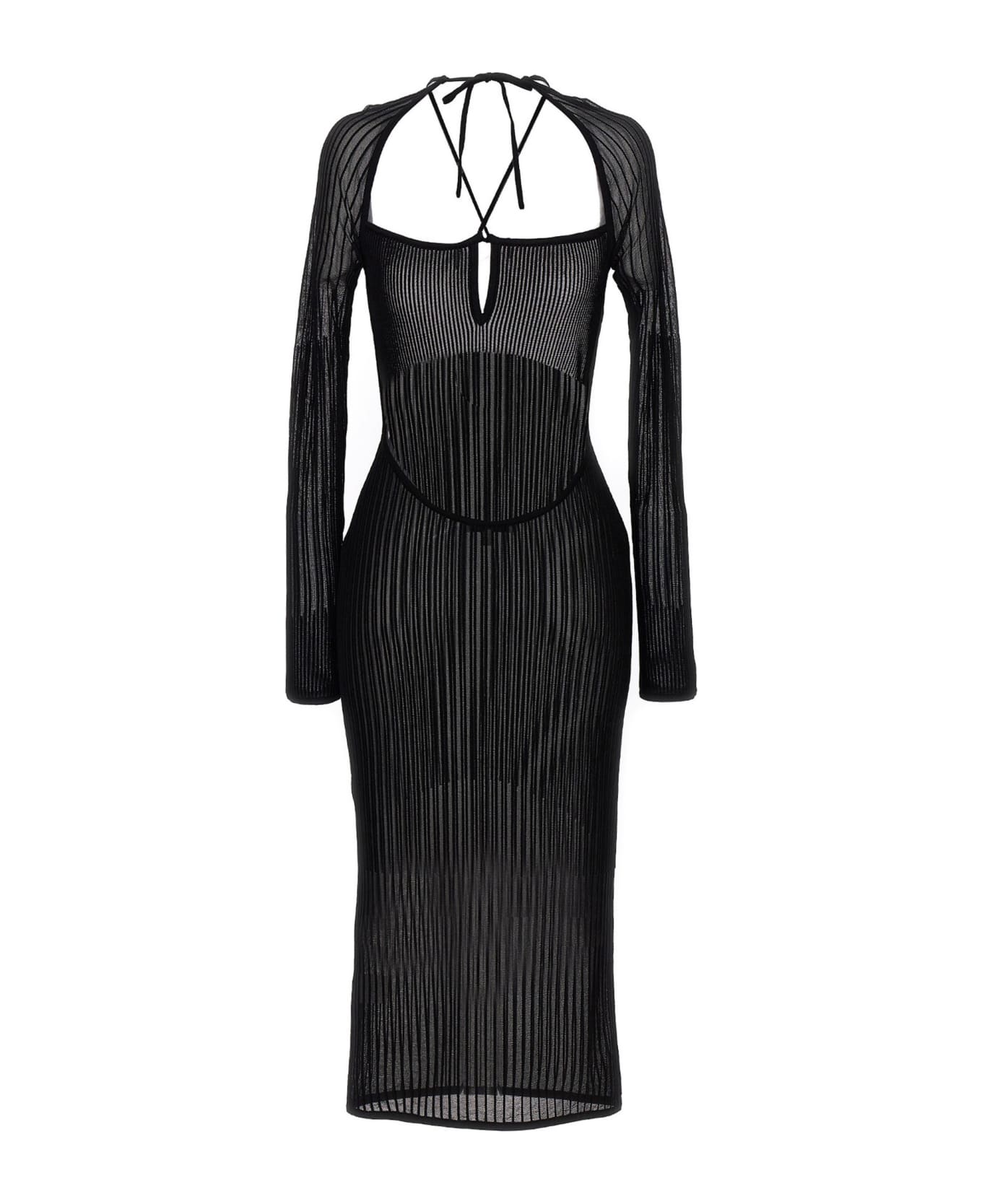 Nensi Dojaka Ribbed Long Dress - Black  