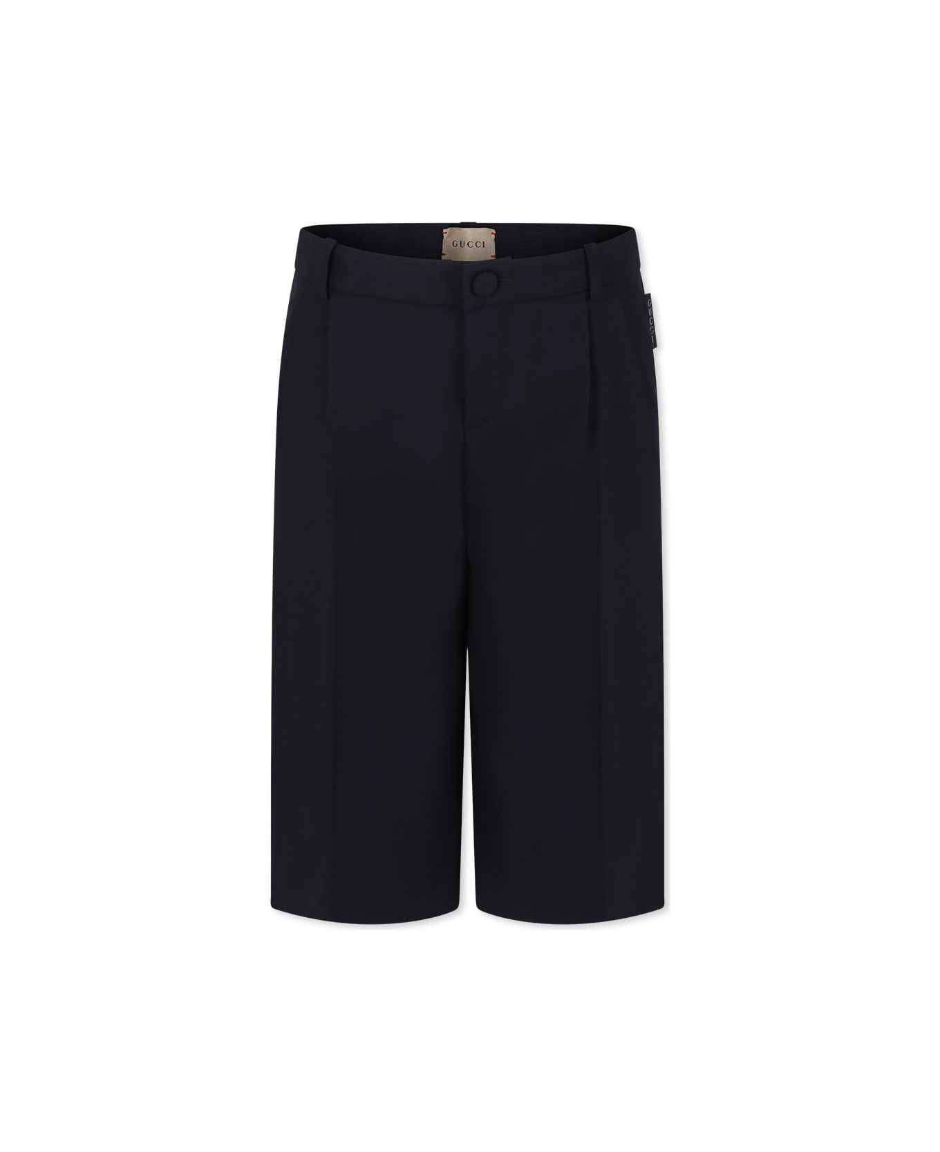 Gucci Blue Shorts For Boy With Logo - Blue