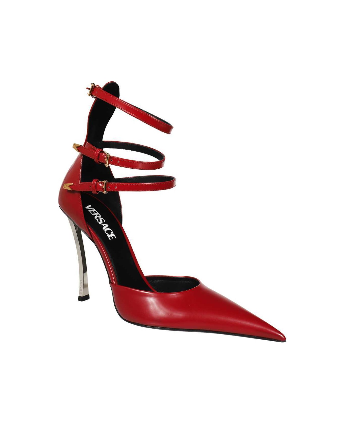 Versace Leather Pumps - Burgundy