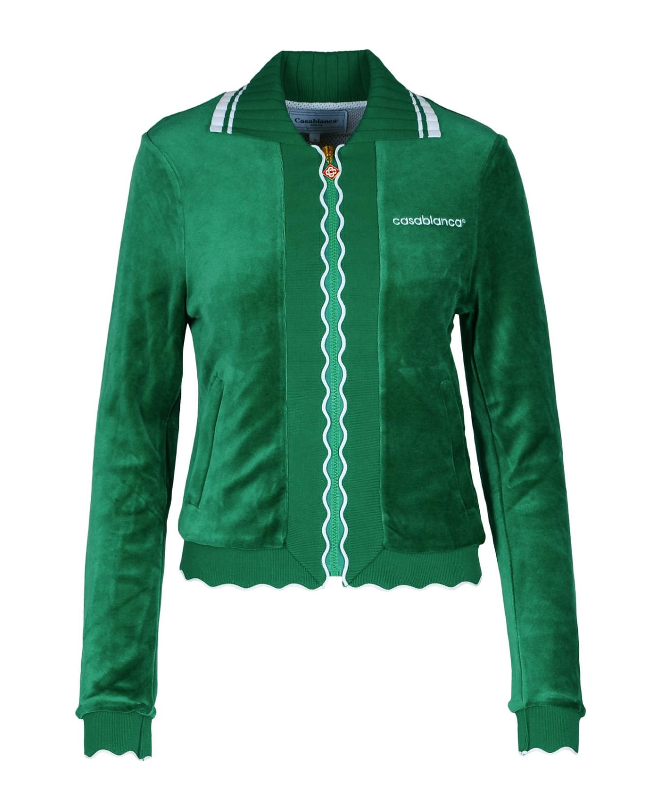 Casablanca 'track' Green Cotton Blend Sweatshirt - Green