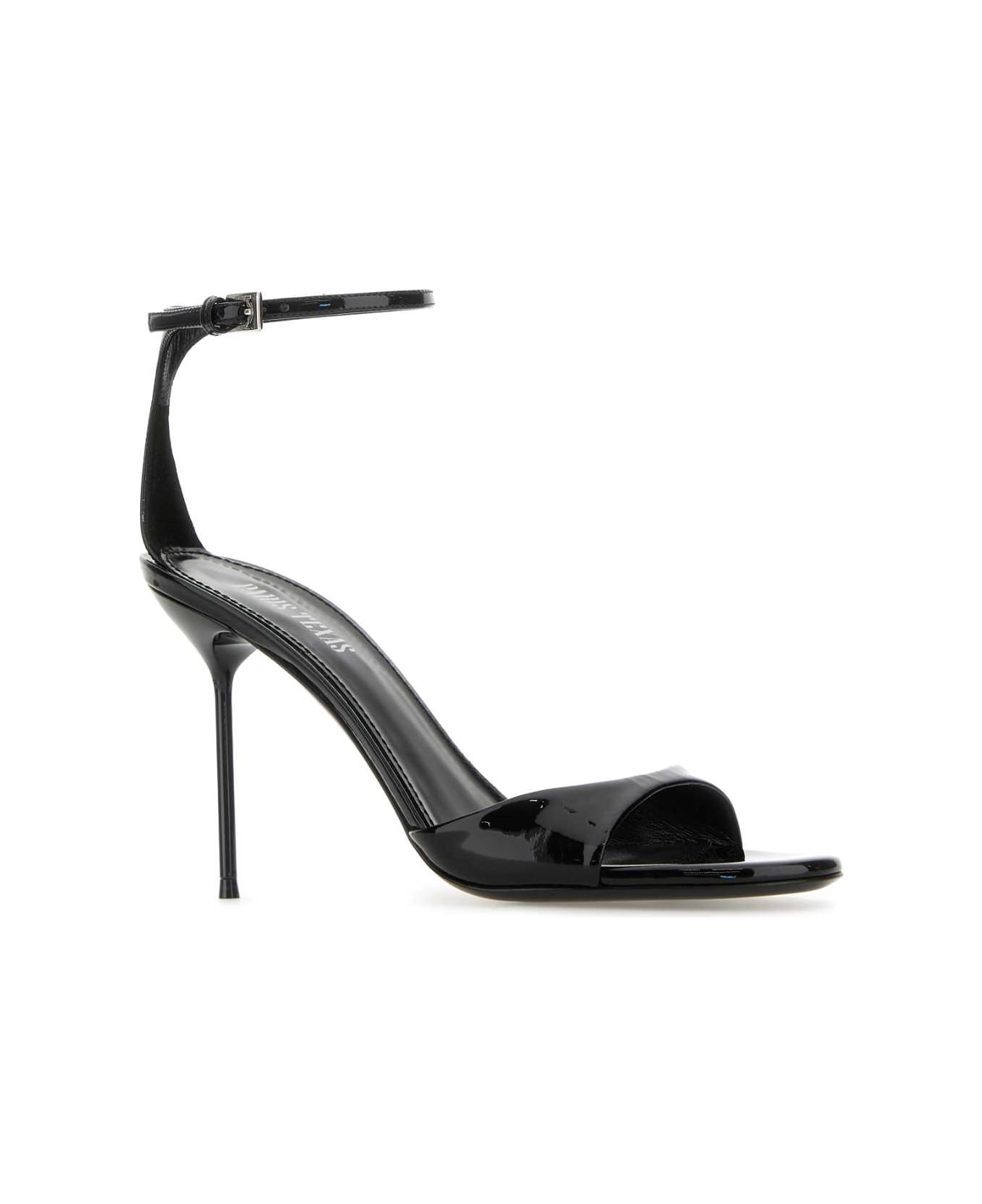 Paris Texas Black Leather Lidia Sandals - BLACK