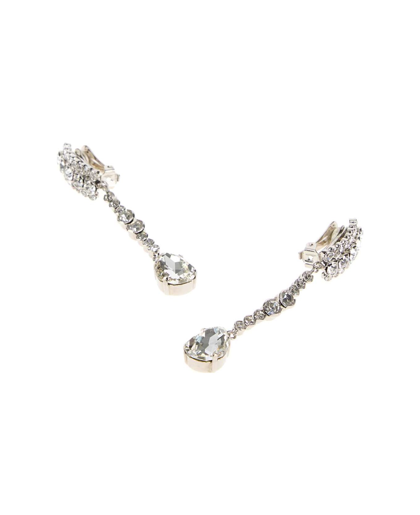 Alessandra Rich Embellished Metal Earrings - CRYSILVER