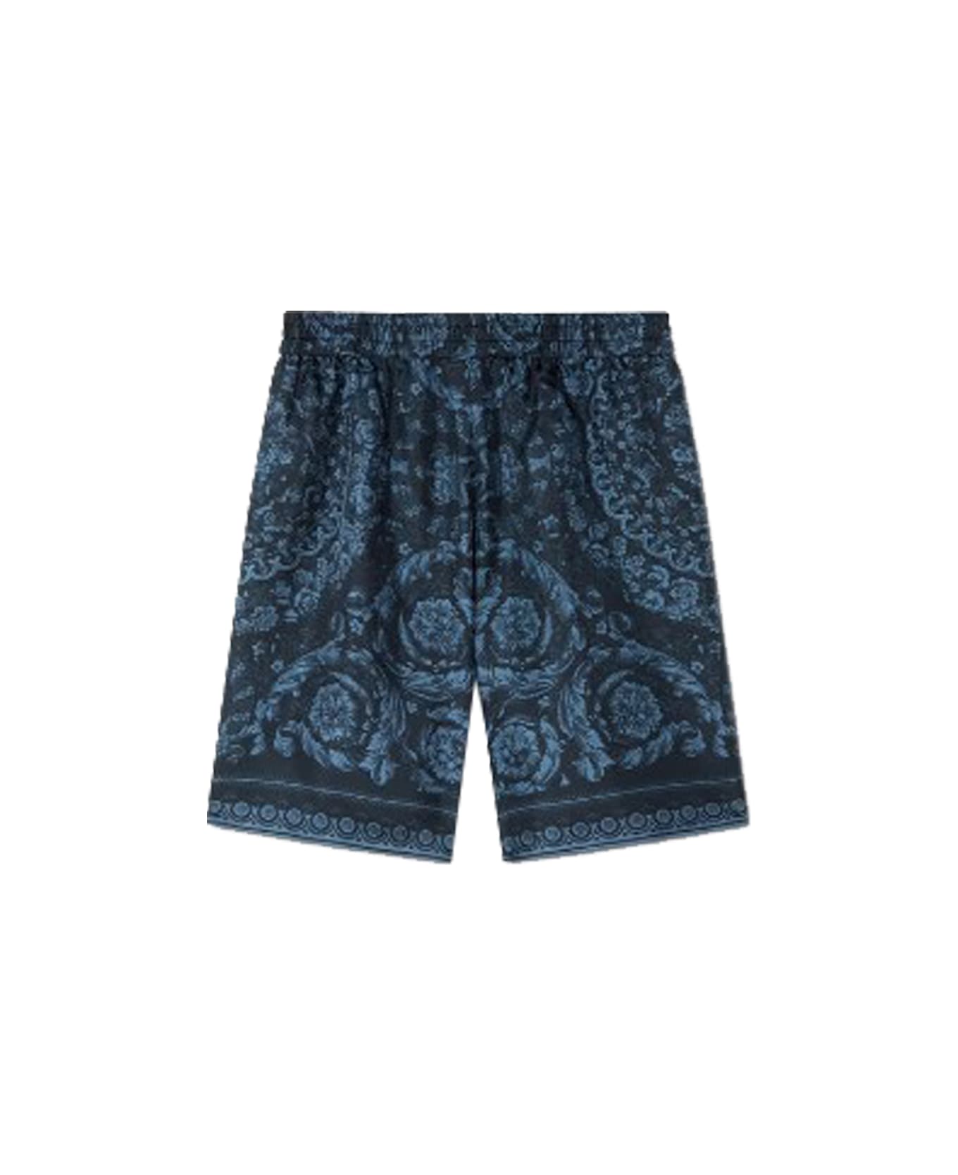 Versace Baroque Silk Shorts - Blue