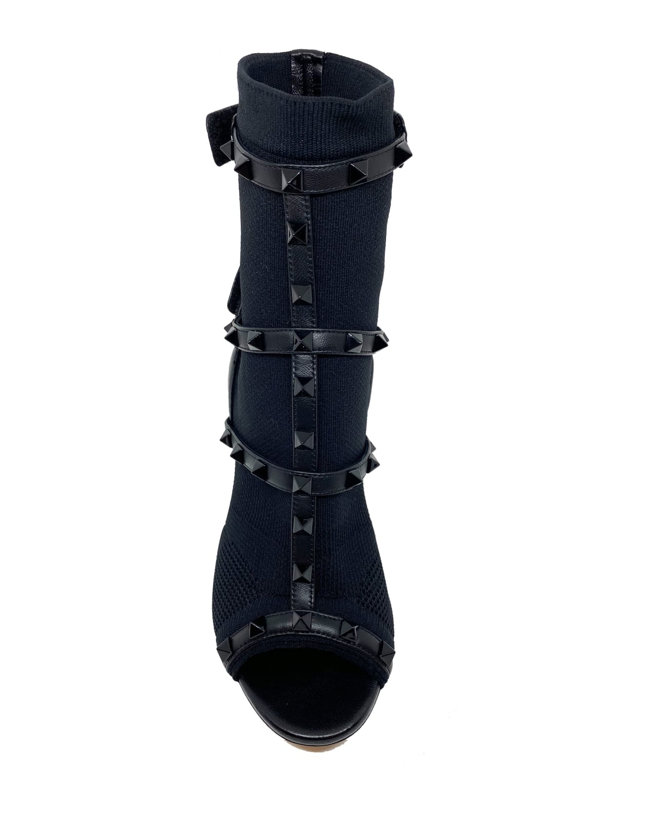 Valentino Garavani Rockstud Sock Heel Sandals - Black