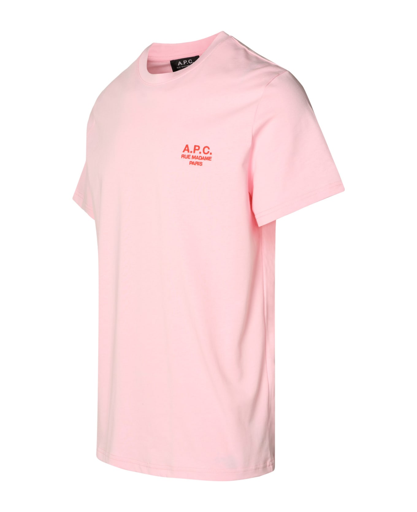 A.P.C. Logo Printed Crewneck T-shirt - Pink