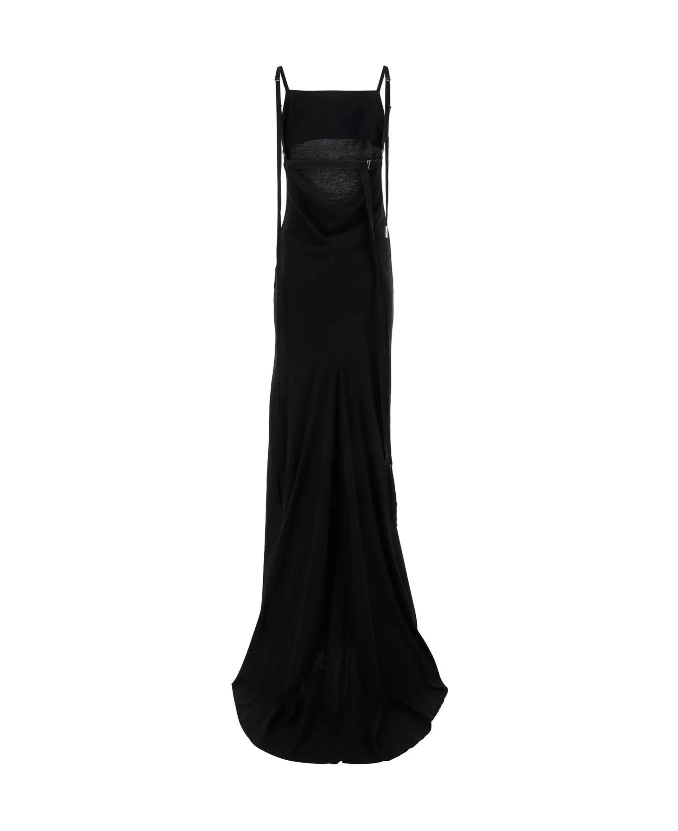 Ann Demeulemeester Black Cotton Long Dress - Black ワンピース＆ドレス