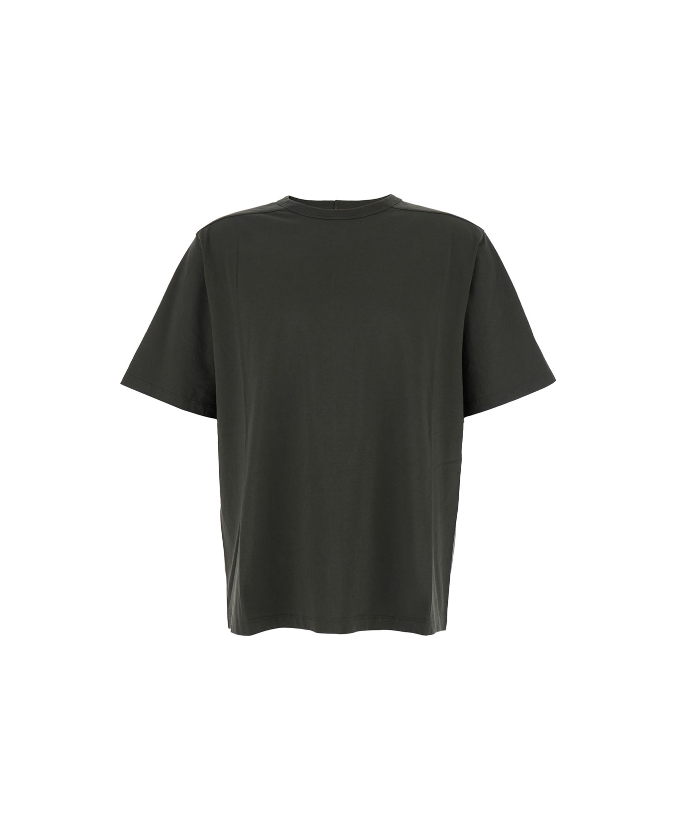 Rick Owens 
brad
 Green Crewneck T-shirt With Rear Stitching In Cotton Man - Green