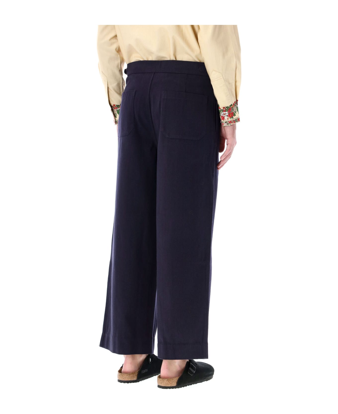 Bode Wide Leg Snap Trousers - MIDNIGHT NAVY