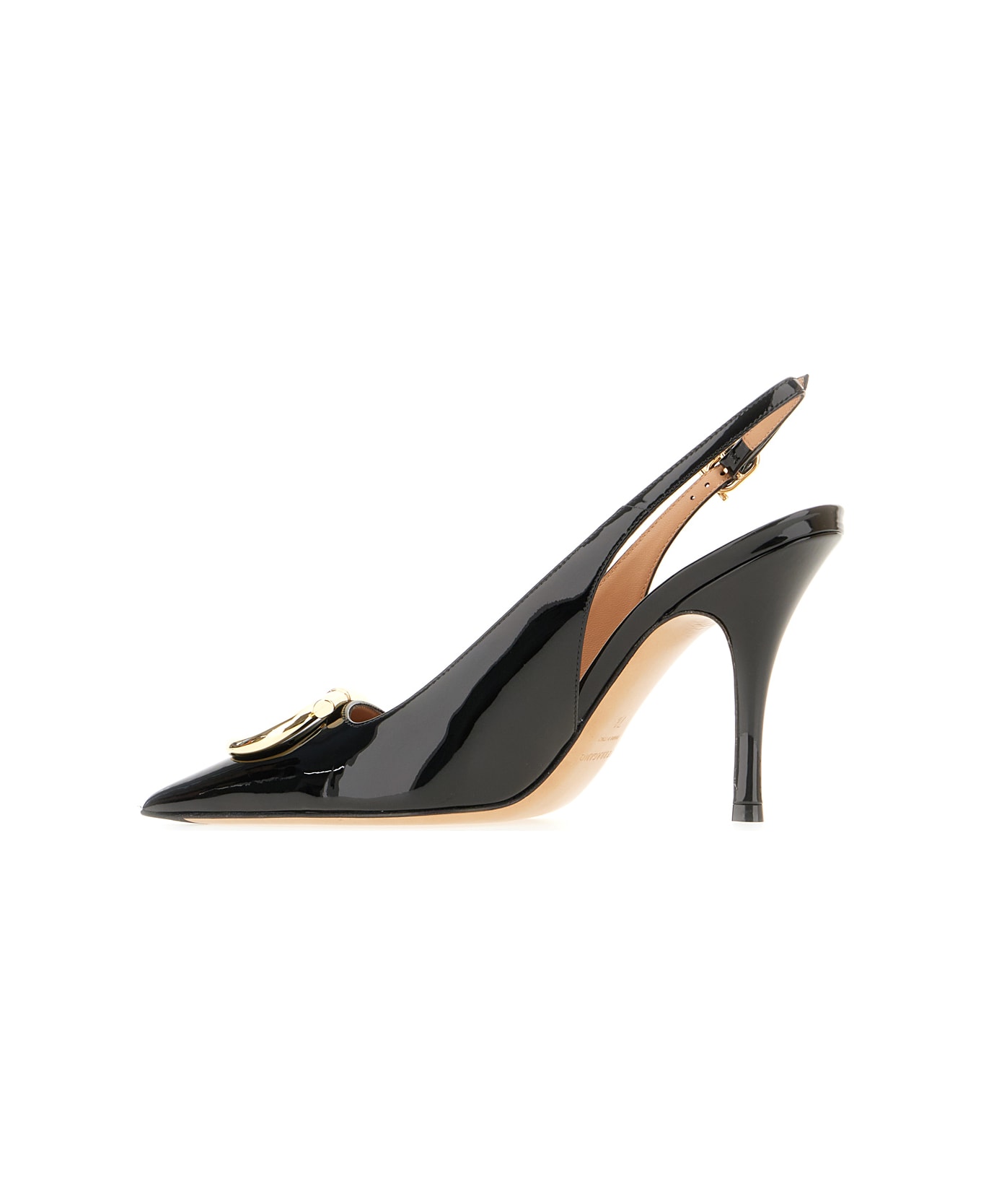 Ferragamo Black Leather Sara Pumps - NERO AMARETTI