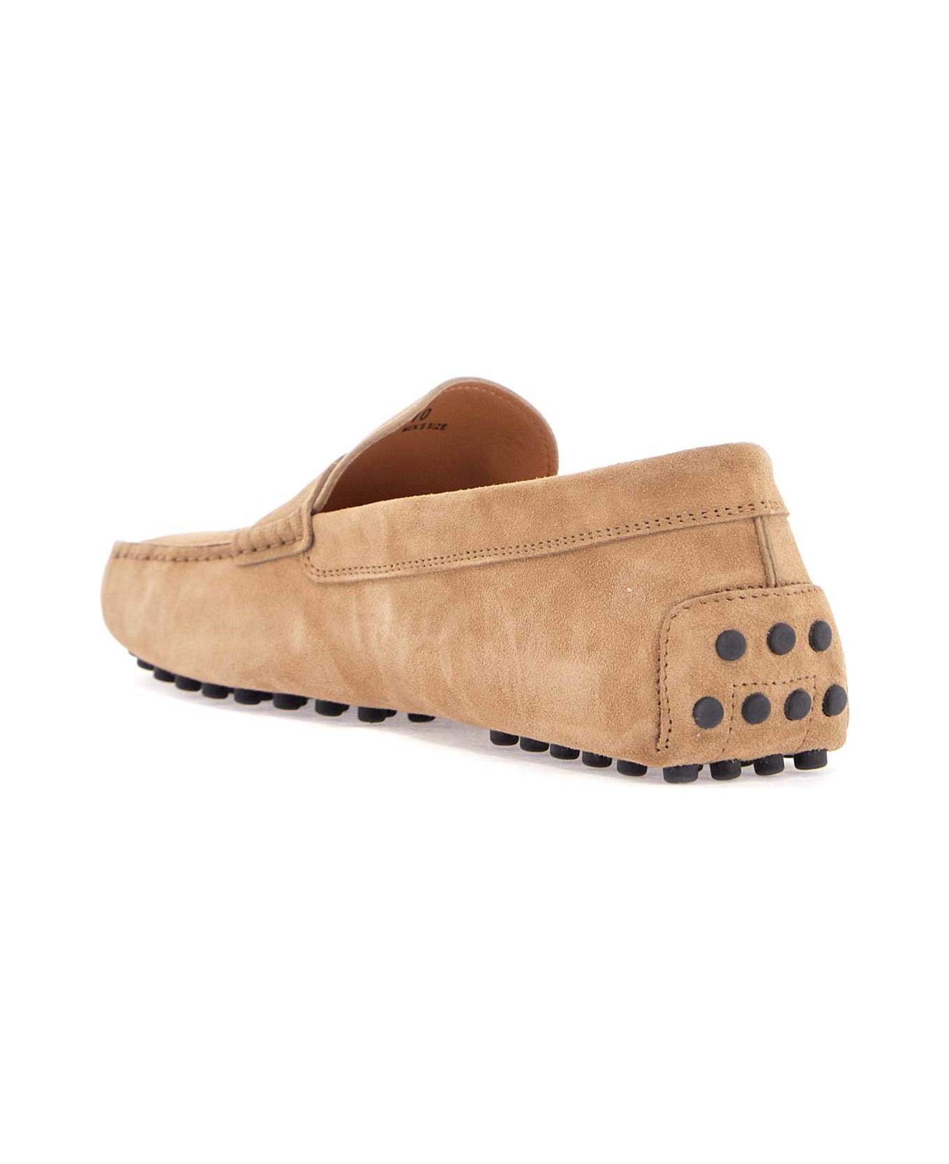 Tod's Leather Moccasin With Rubber Sole - BISCOTTO (Beige)