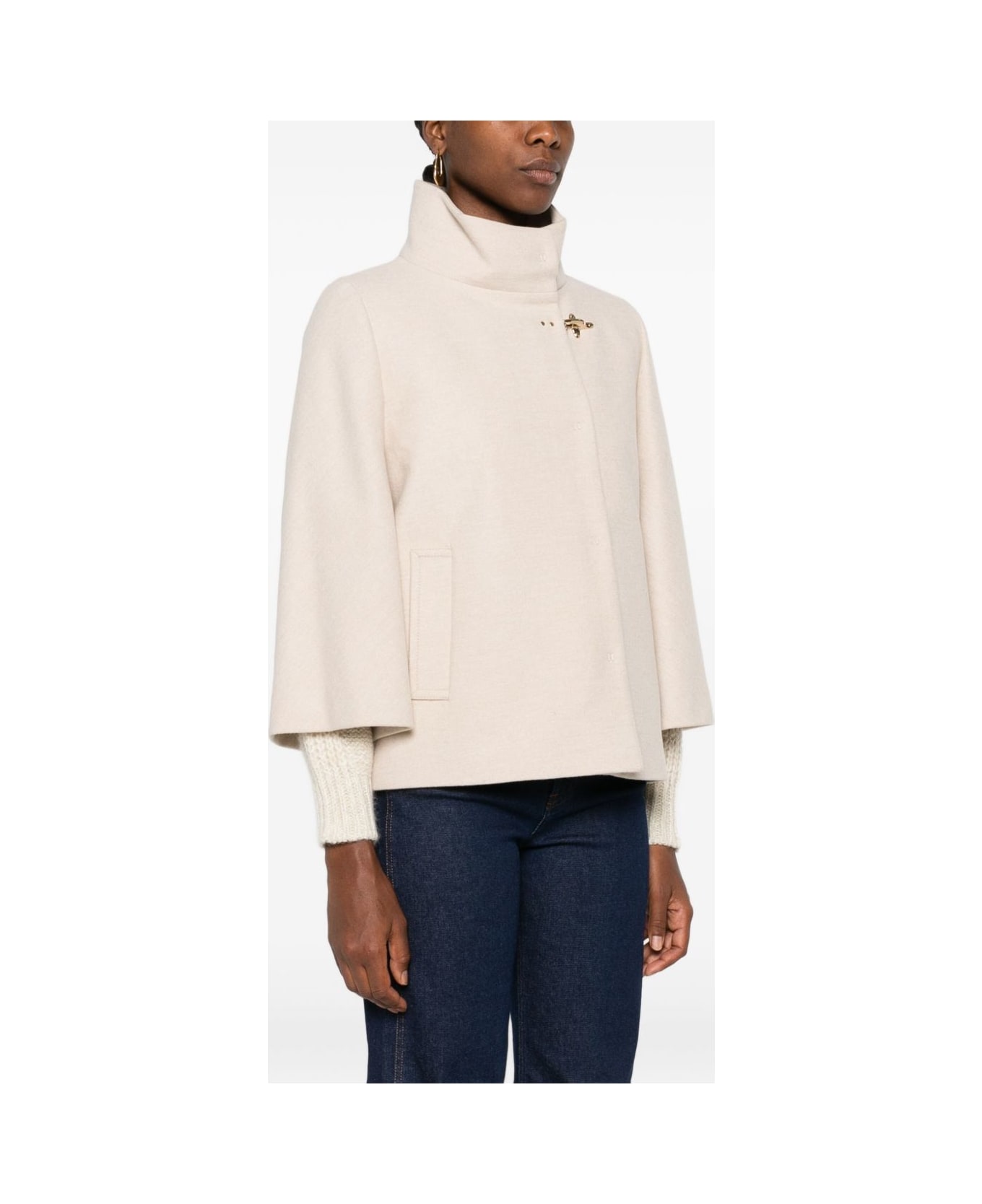 Fay Wool Cape - Ivory