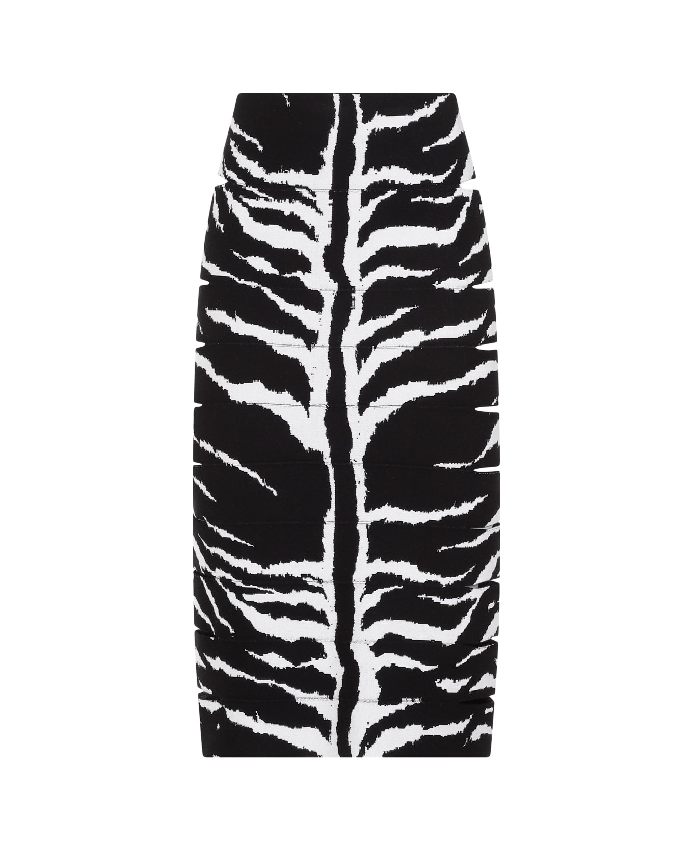 Alaia Zebra Pencil Skirt - Blanc Noir