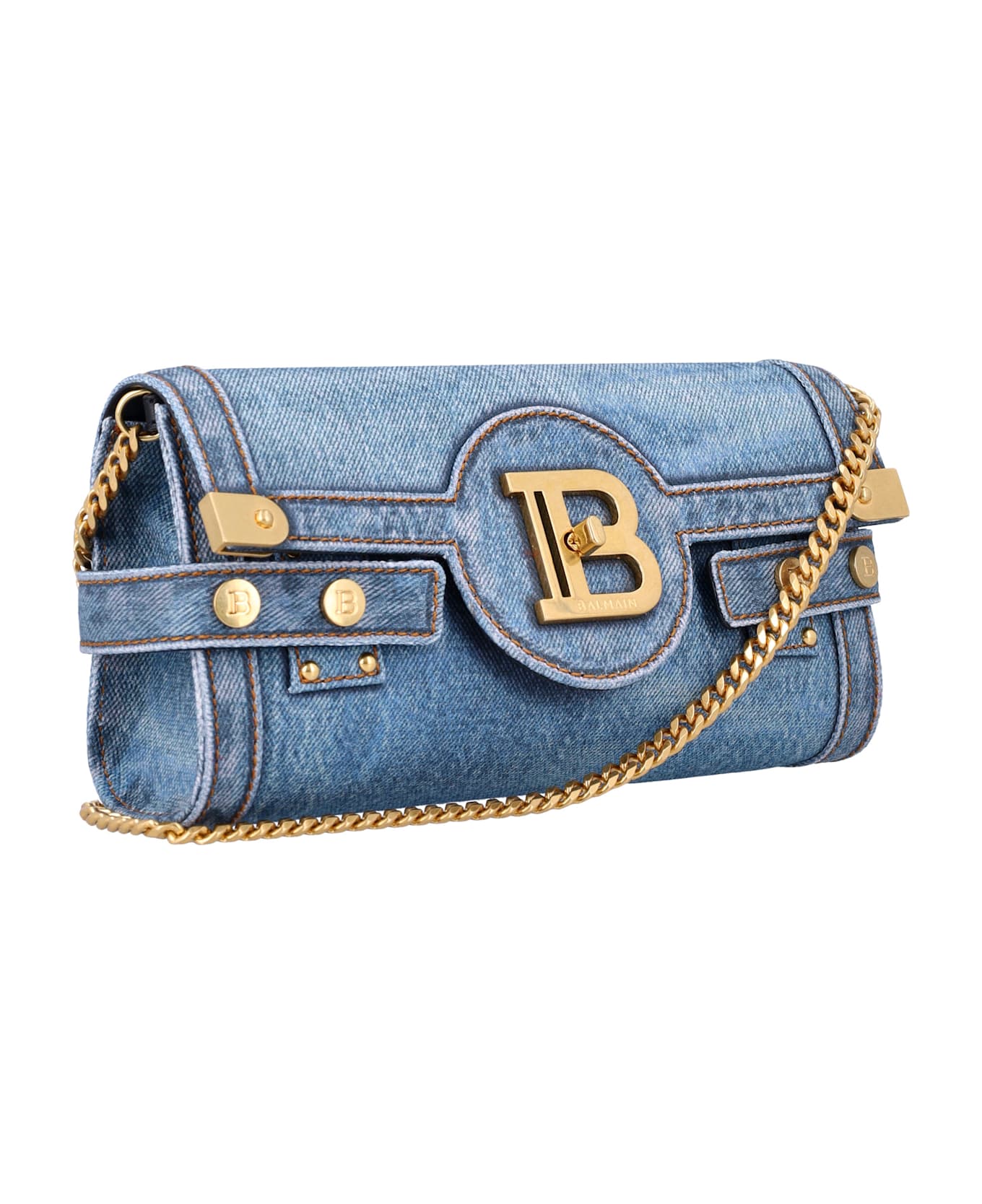 Balmain B Buzz Pouch 23 Denim - BLUE