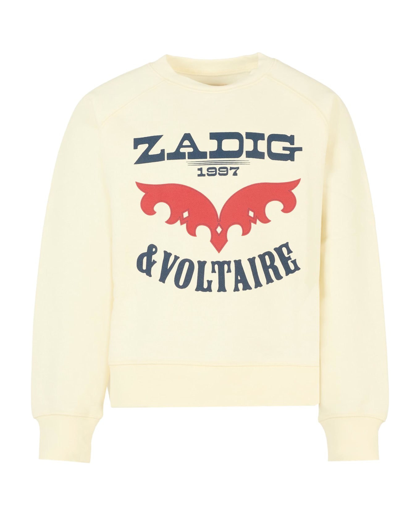 Zadig & Voltaire Ivory Sweatshirt For Girl With Logo - Ivory