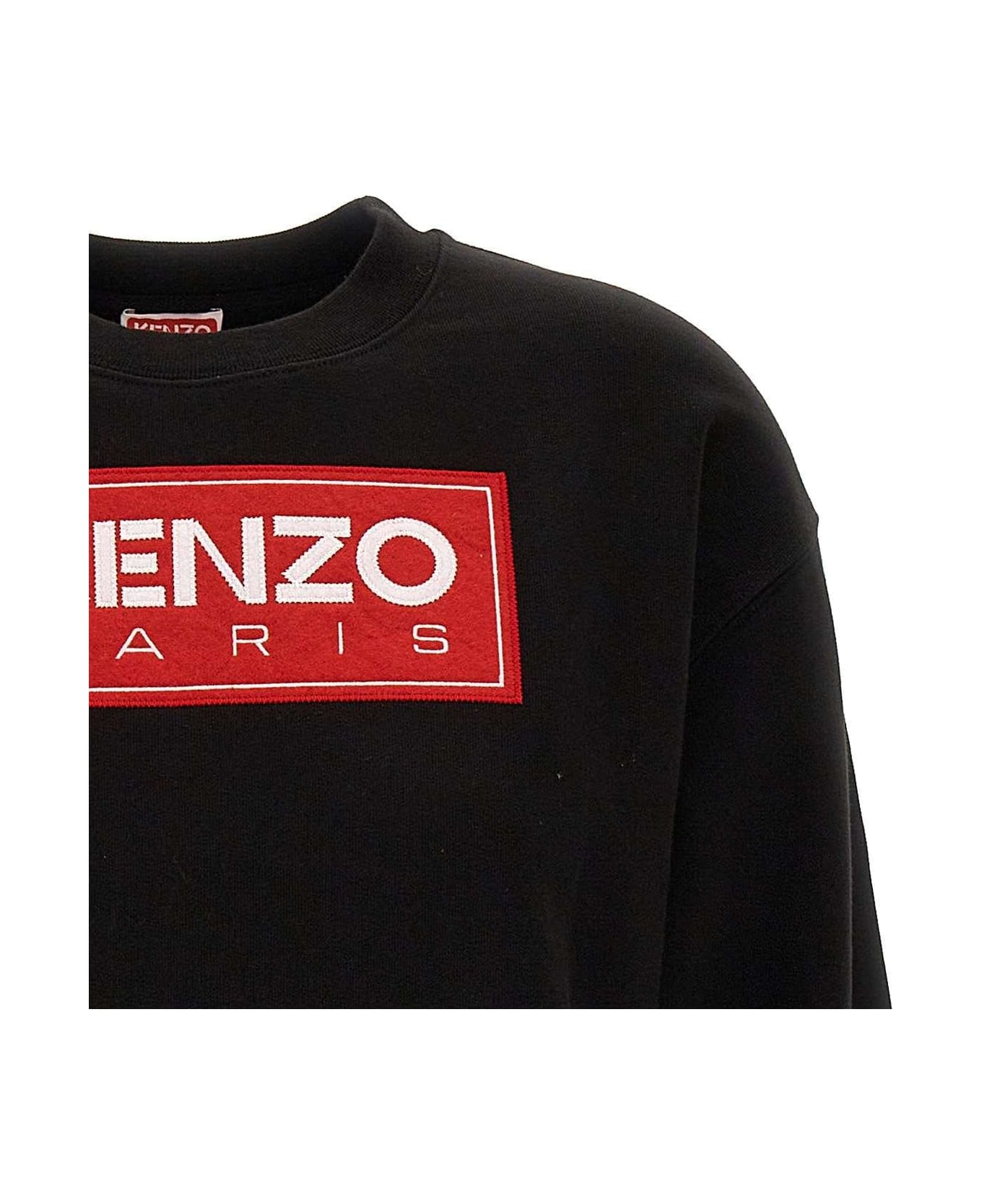 Kenzo Logo Patch Drop-shoulder Sweatshirt - Black フリース