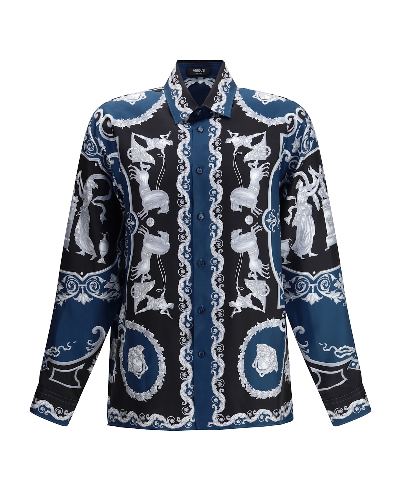 Versace Regular-fit Printed Silk Twill Shirt